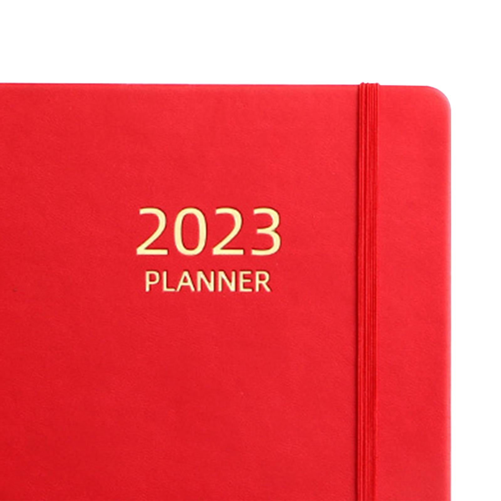 A5 Notebook Planner Journal Notebook 2023 Weekly Planner Notepads PU Cover Red