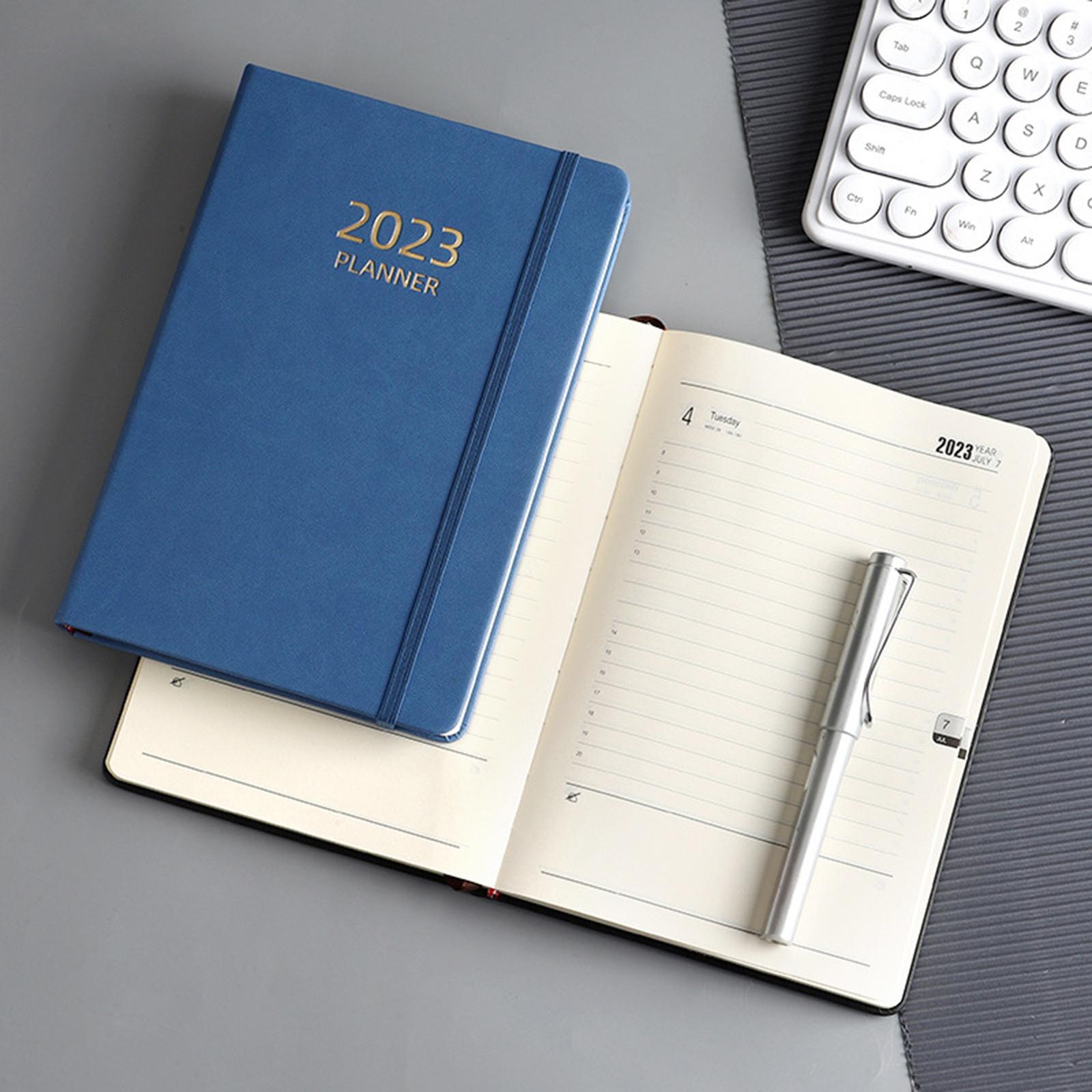 A5 Notebook Planner Journal Notebook 2023 Weekly Planner Notepads PU Cover Blue