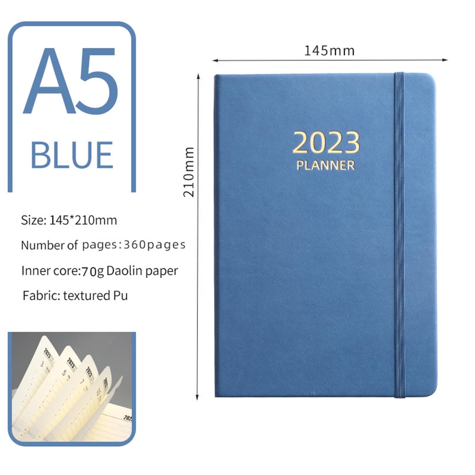 A5 Notebook Planner Journal Notebook 2023 Weekly Planner Notepads PU Cover Blue