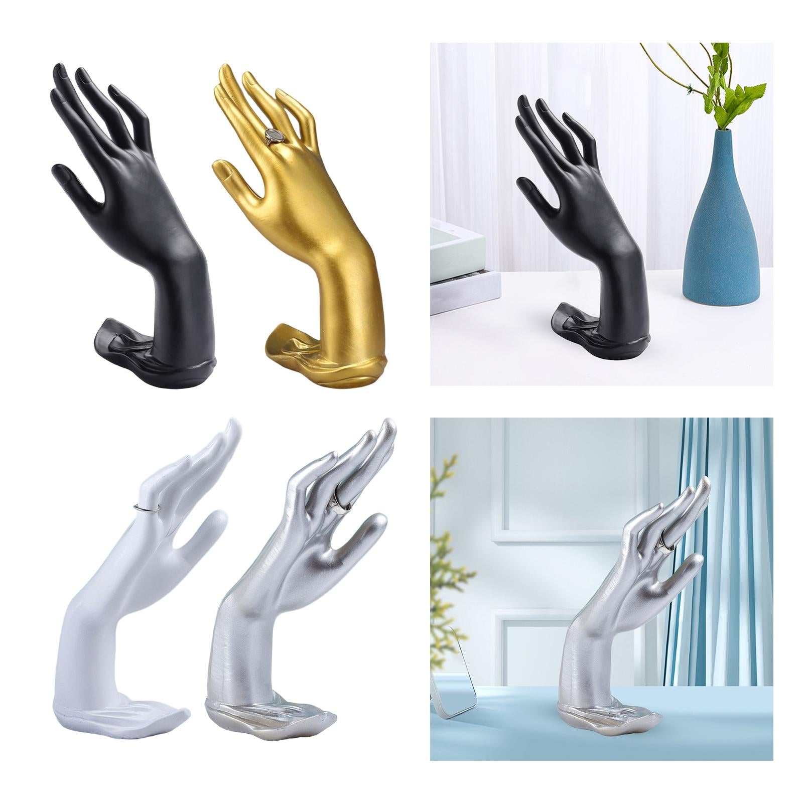 Rings Hand Holder Finger Rings Bracelets Rack Jewelry Display for Dresser Black