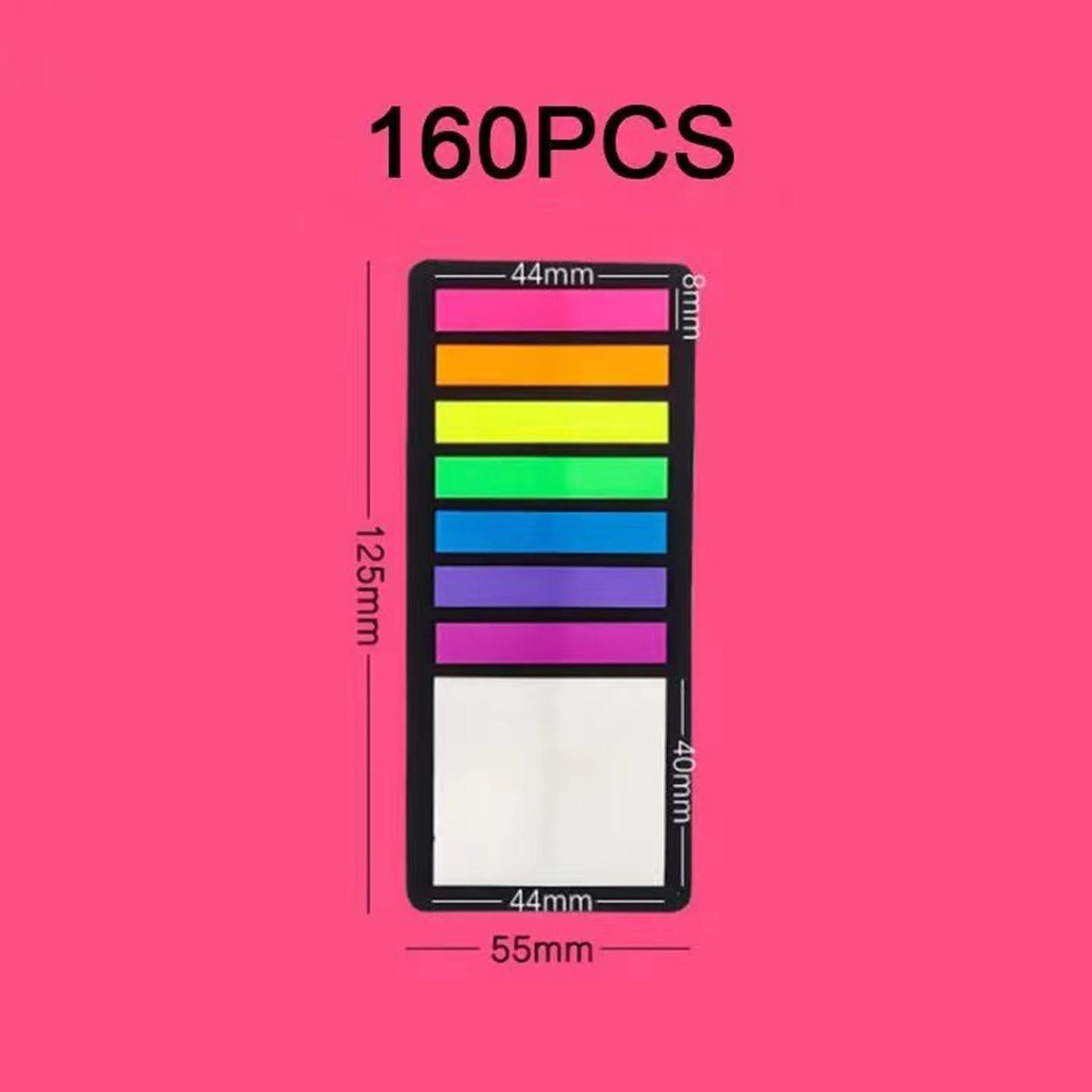 2Pcs Fluorescent Sticky Tabs Sticky Notes Flags Stickers for Magazines