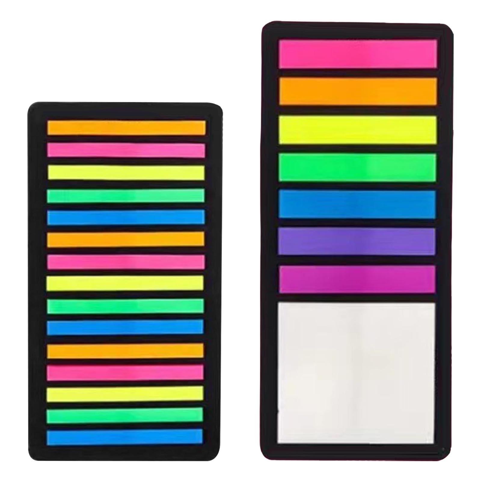2Pcs Fluorescent Sticky Tabs Sticky Notes Flags Stickers for Magazines