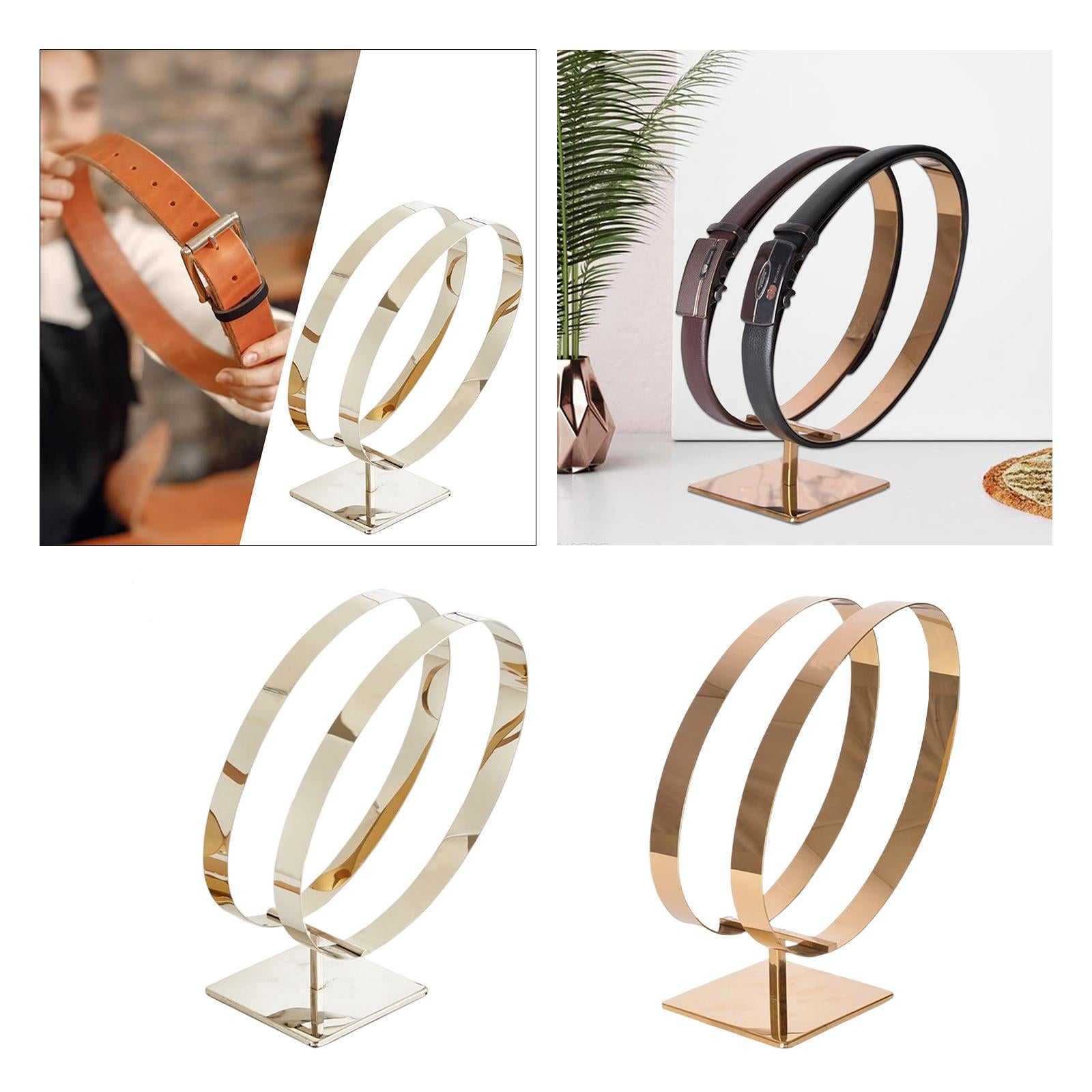 Stainless Steel Belt Display Stands Double Loop for Store Display Props primary color