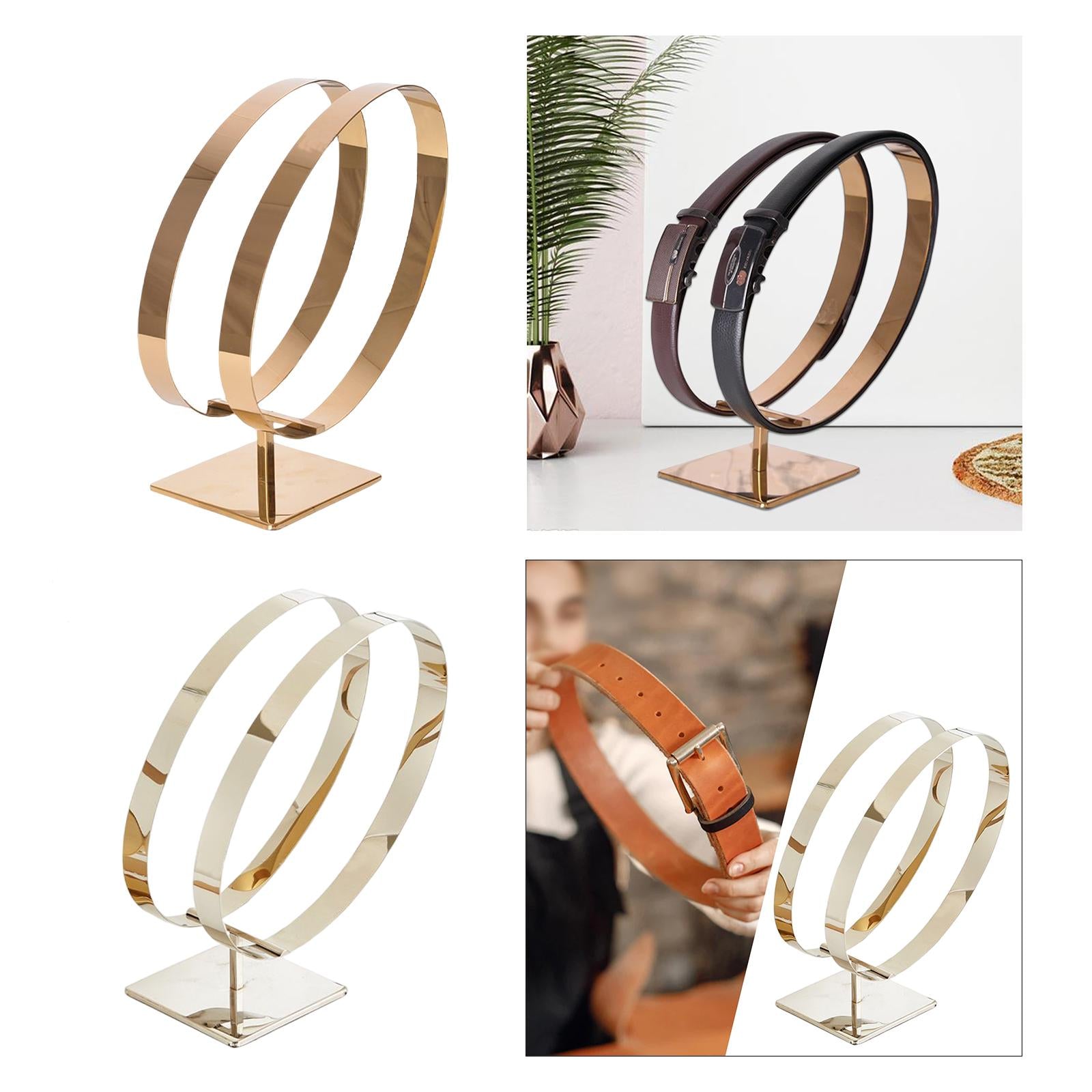 Stainless Steel Belt Display Stands Double Loop for Store Display Props primary color