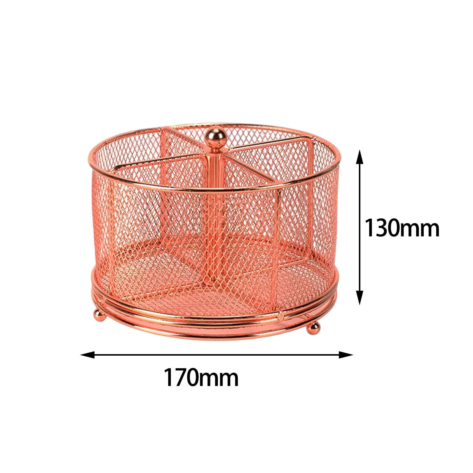 Desk Organizer Storage Box 360 Degrees Rotating Pencil Holder for Office Pink