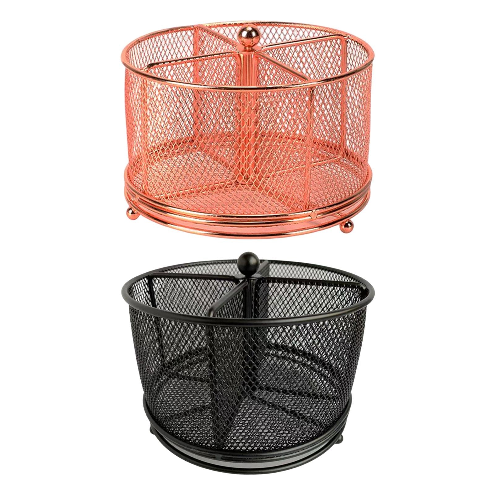 Desk Organizer Storage Box 360 Degrees Rotating Pencil Holder for Office Pink