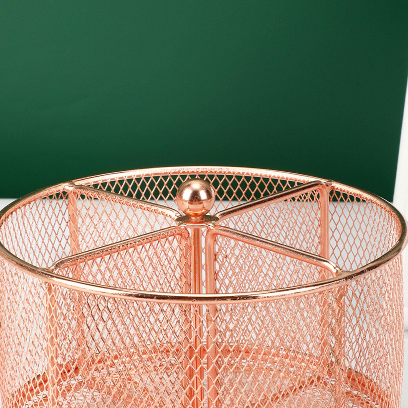 Desk Organizer Storage Box 360 Degrees Rotating Pencil Holder for Office Pink