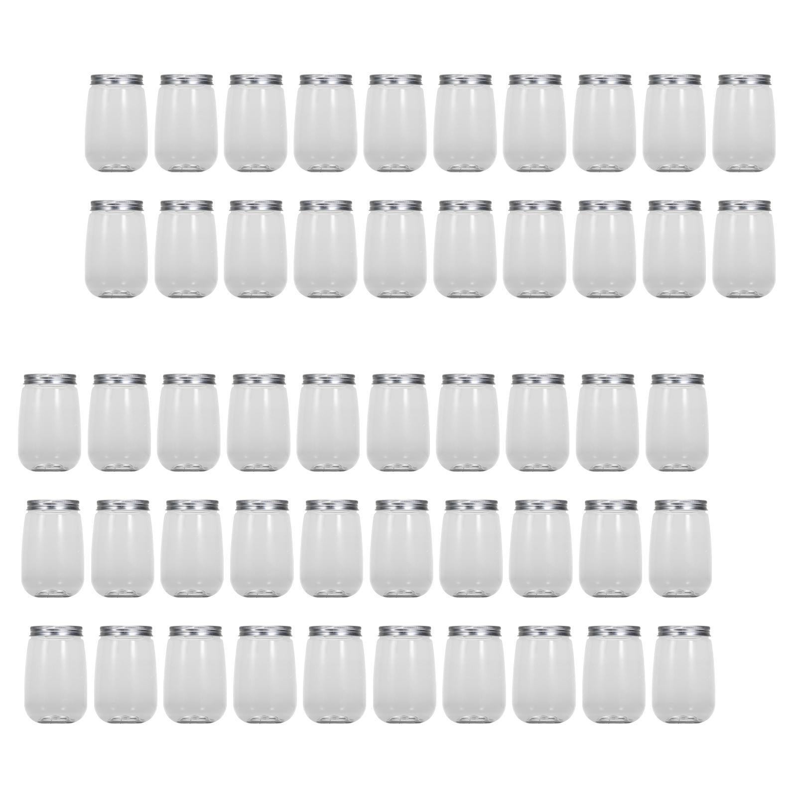 50x Bubble Tea Cups Bottle with Airtight Lids for Smoothie Iced Coffee style A sealing cap