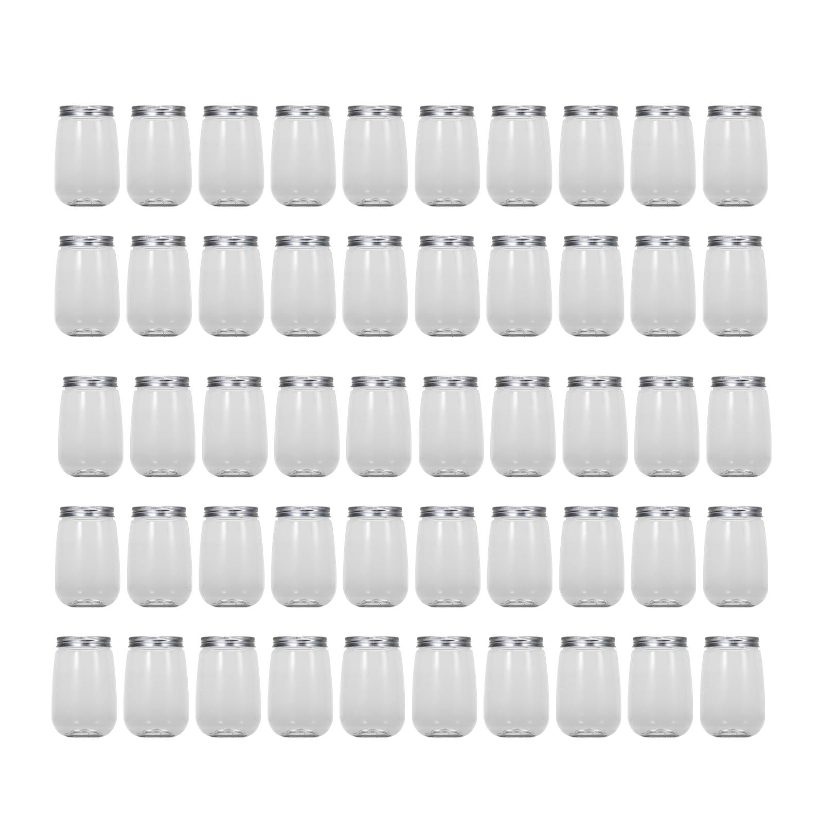 50x Bubble Tea Cups Bottle with Airtight Lids for Smoothie Iced Coffee style A sealing cap