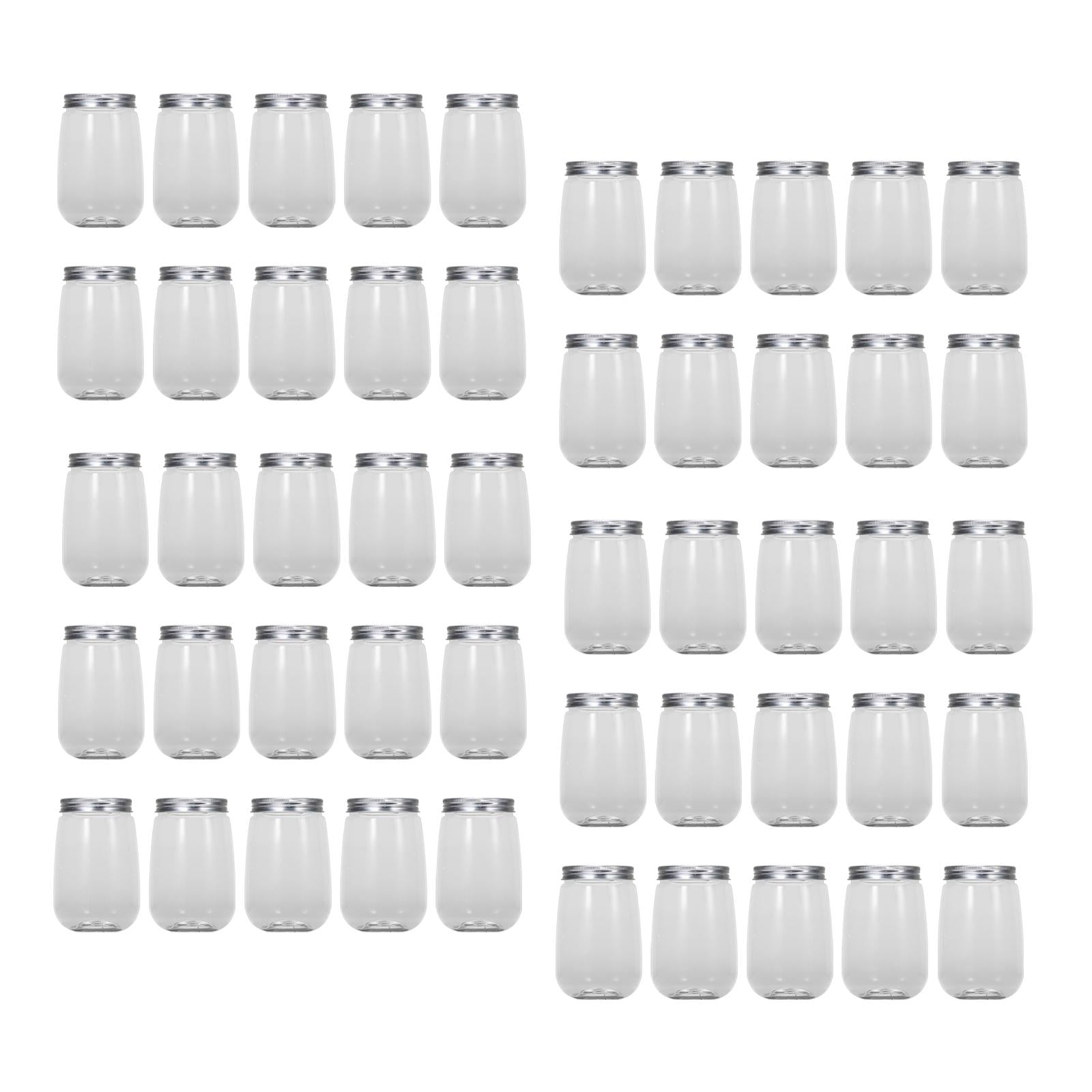 50x Bubble Tea Cups Bottle with Airtight Lids for Smoothie Iced Coffee style A sealing cap