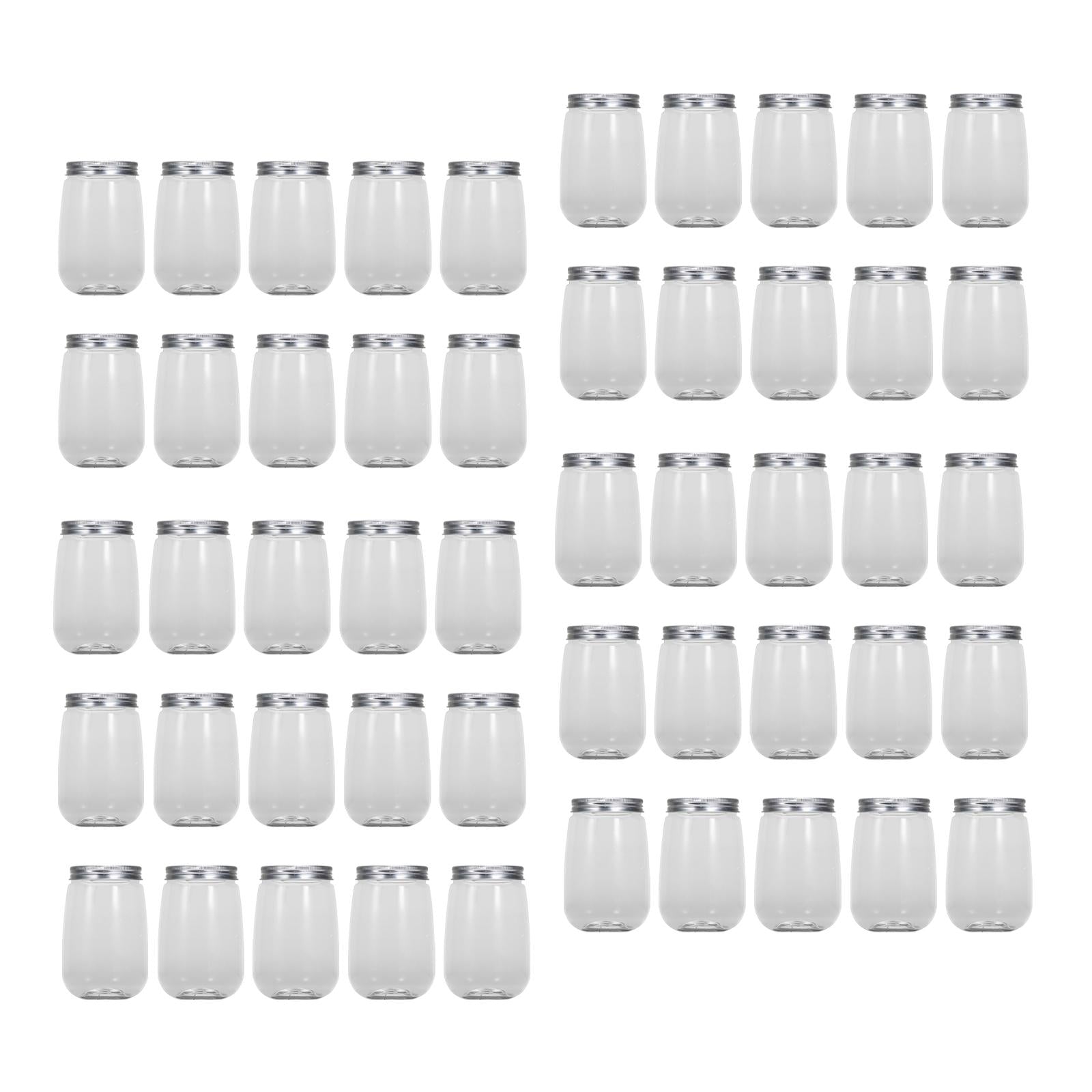 50x Bubble Tea Cups Bottle with Airtight Lids for Smoothie Iced Coffee style A sealing cap