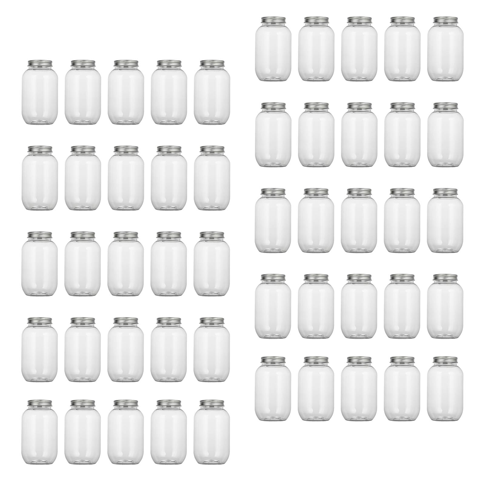 50x Bubble Tea Cups Bottle with Airtight Lids for Smoothie Iced Coffee style C Hole cover