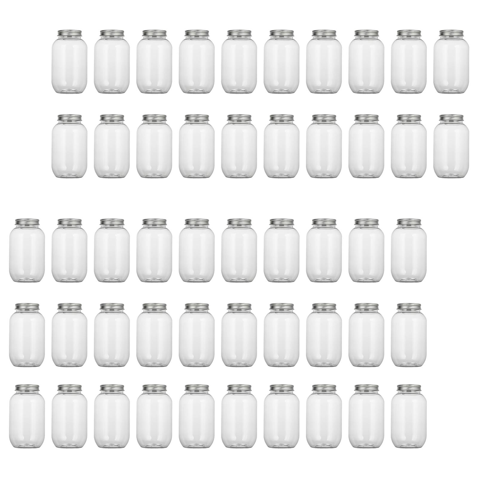 50x Bubble Tea Cups Bottle with Airtight Lids for Smoothie Iced Coffee style C Hole cover