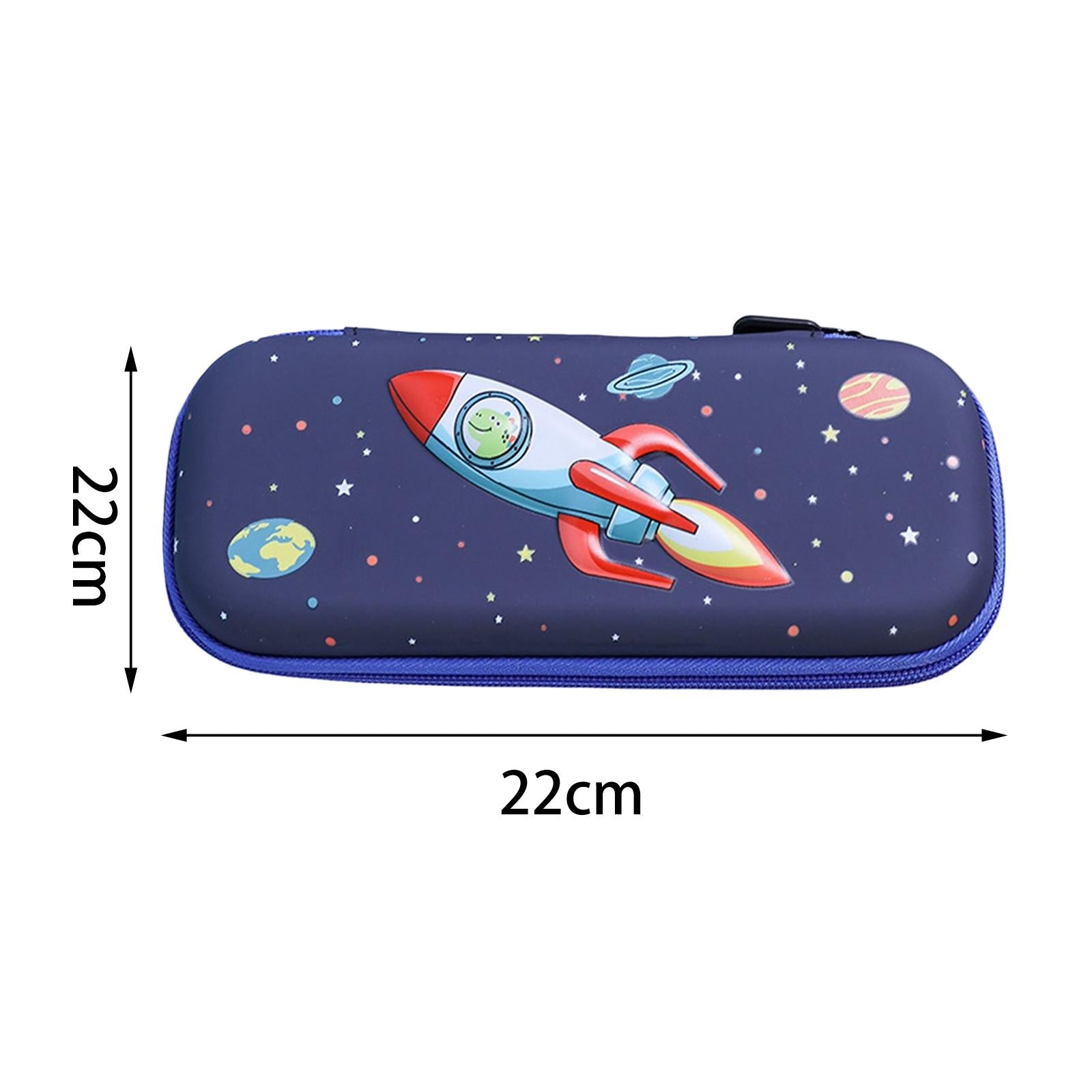 Pen Pouch Box Desk Organizer Portable Pencil Case for Office Stationery Kids Rocket