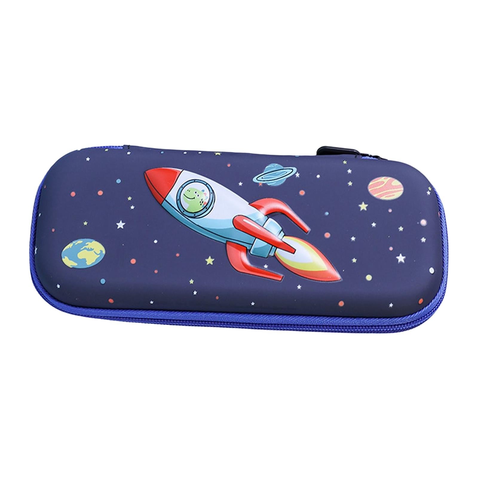 Pen Pouch Box Desk Organizer Portable Pencil Case for Office Stationery Kids Rocket