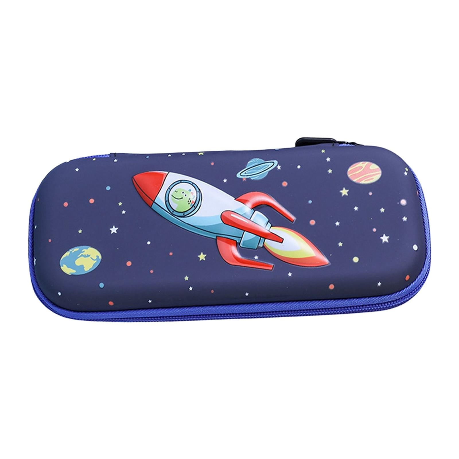 Pen Pouch Box Desk Organizer Portable Pencil Case for Office Stationery Kids Rocket