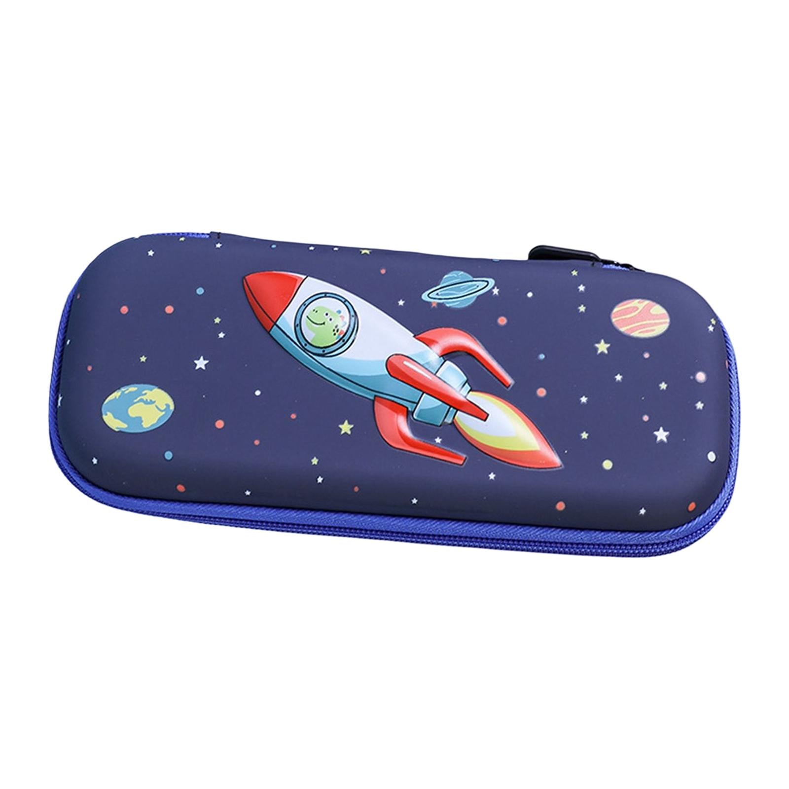 Pen Pouch Box Desk Organizer Portable Pencil Case for Office Stationery Kids Rocket