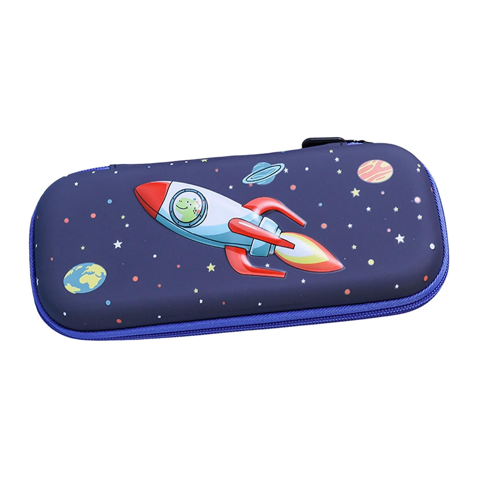 Pen Pouch Box Desk Organizer Portable Pencil Case for Office Stationery Kids Rocket