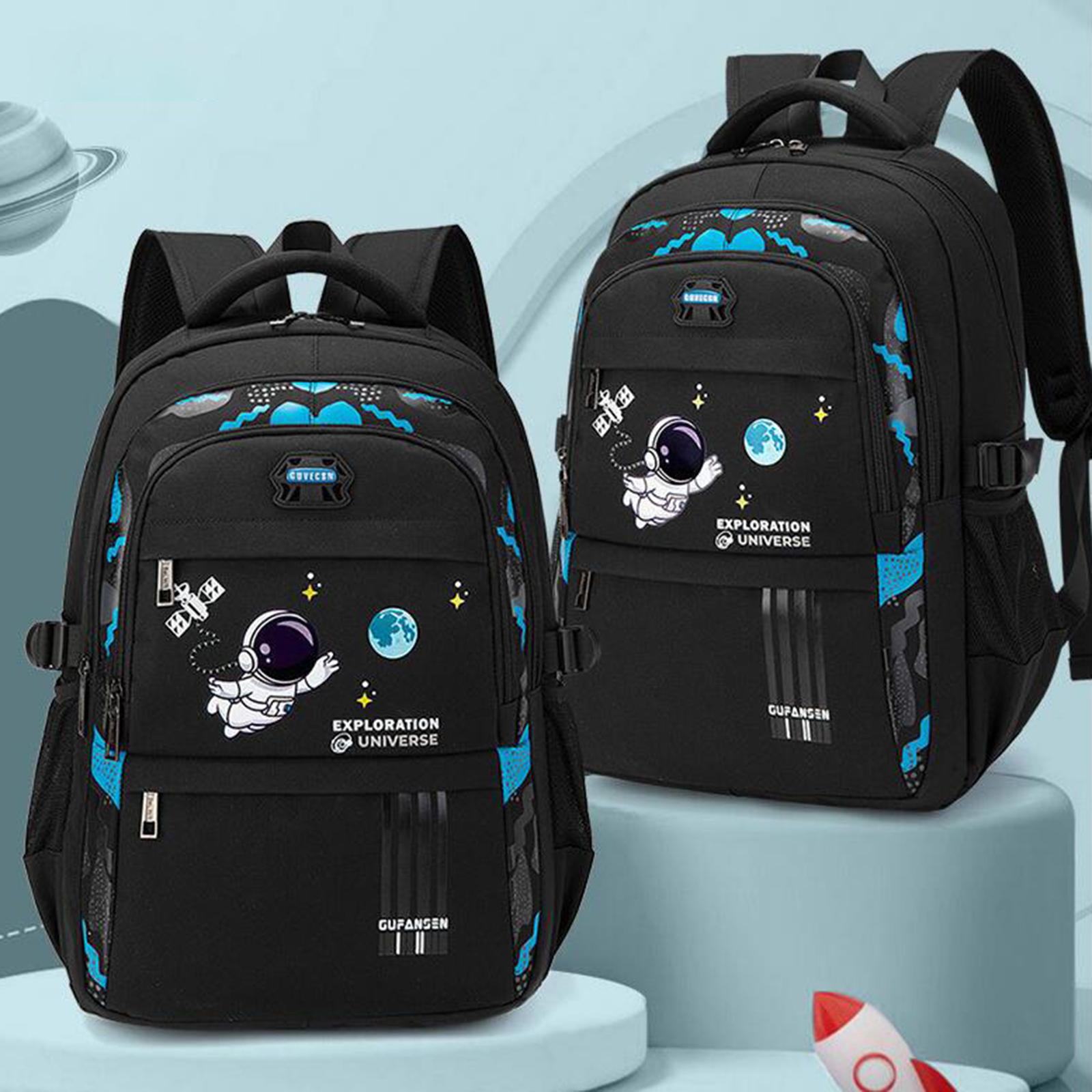 Astronaut Children's Backpack Cute Adjustable Shoulder Strap for Hiking Small Black