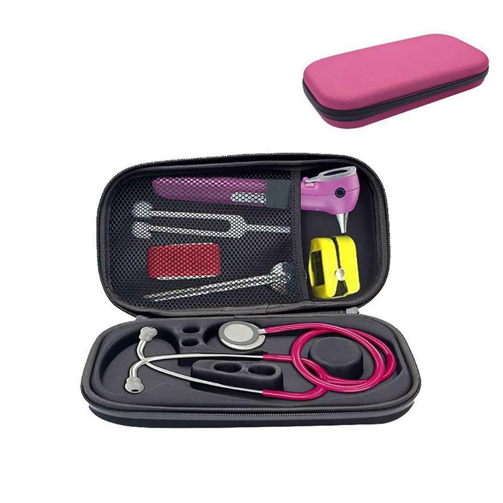 Stethoscope Storage Box Accessories Shockproof for Flashlight Tweezers Tape Pink