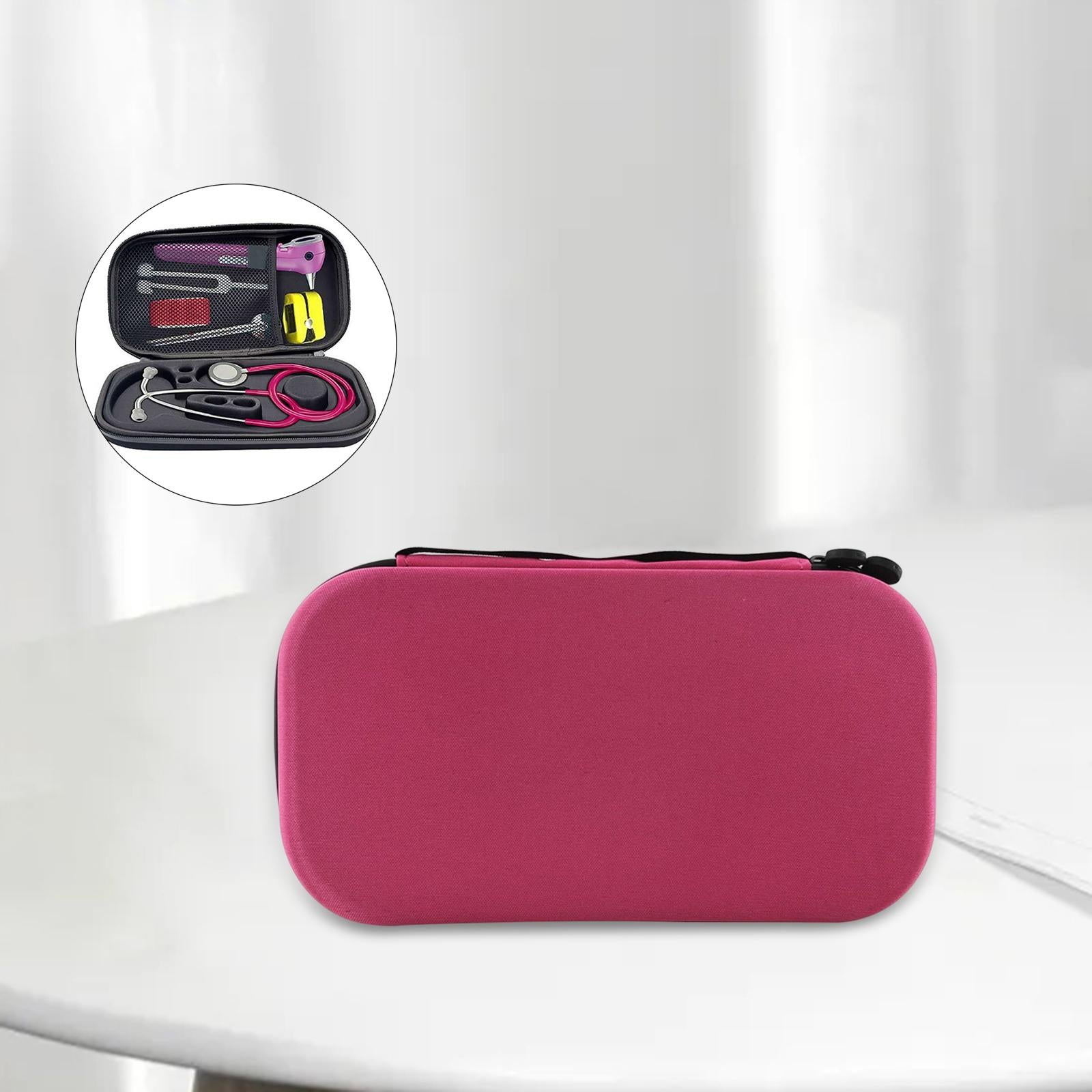 Stethoscope Storage Box Accessories Shockproof for Flashlight Tweezers Tape Pink