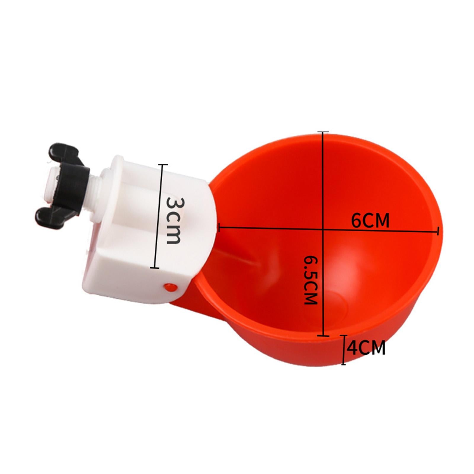 6Pcs Chicken Feeders Chicken Watering Cup Chicken Waterer for Birds Quail Red