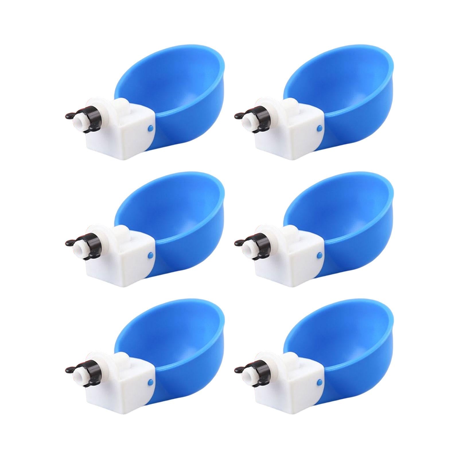 6Pcs Chicken Feeders Chicken Watering Cup Chicken Waterer for Birds Quail Blue