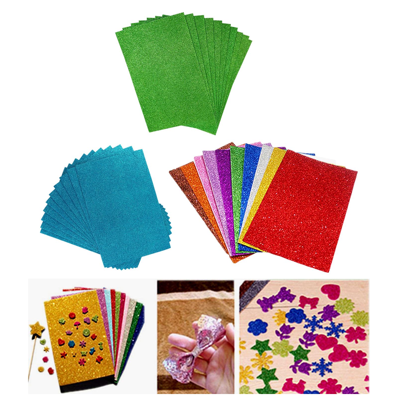 10Pcs Craft Foam Sheets Glitter DIY for Toys Christmas Cards Kindergarten A