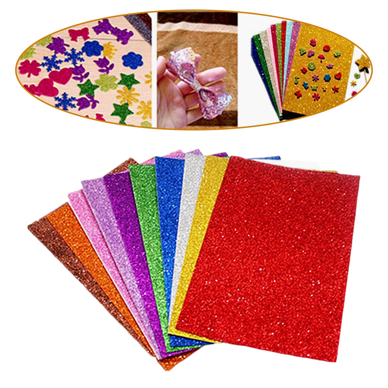 10Pcs Craft Foam Sheets Glitter DIY for Toys Christmas Cards Kindergarten B