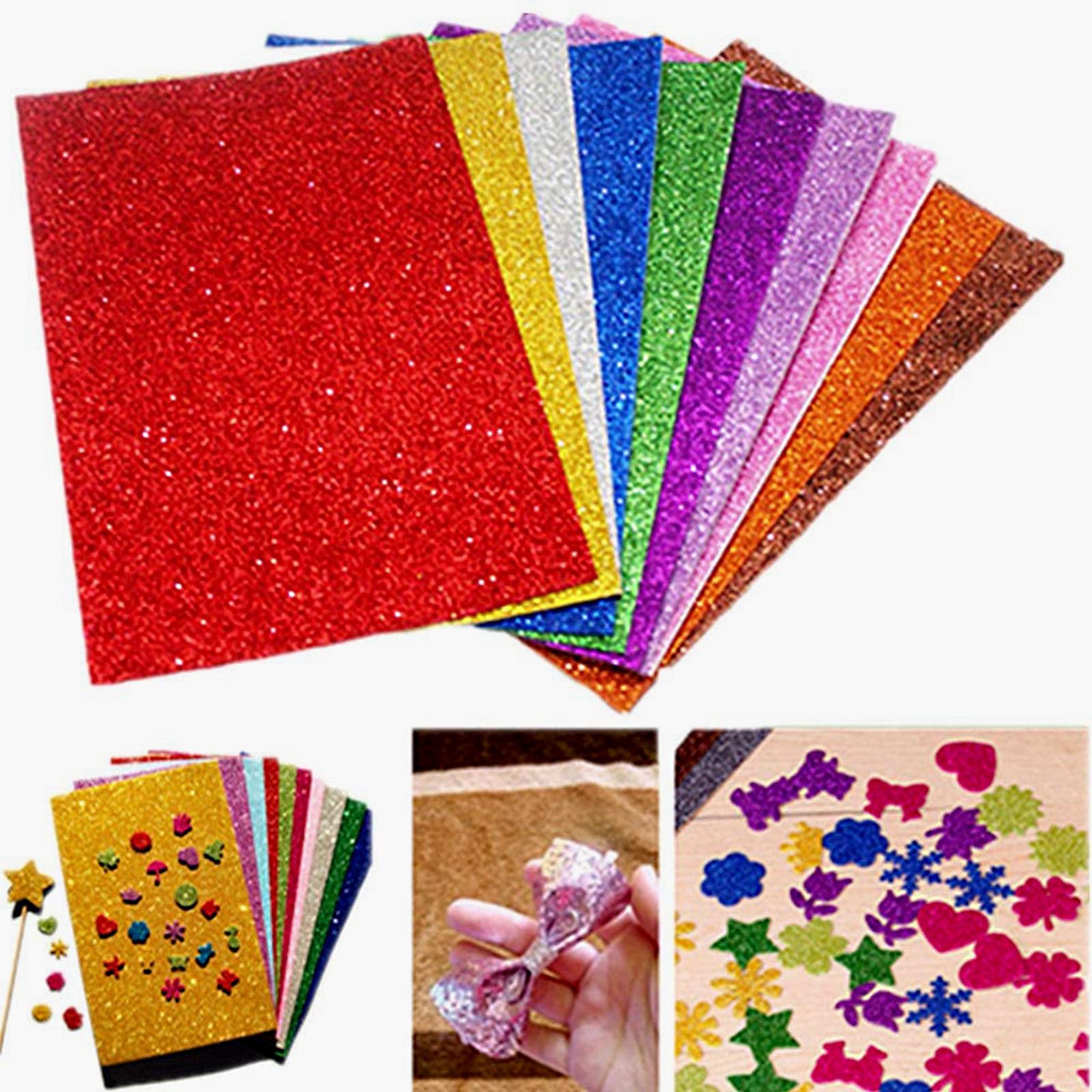 10Pcs Craft Foam Sheets Glitter DIY for Toys Christmas Cards Kindergarten B