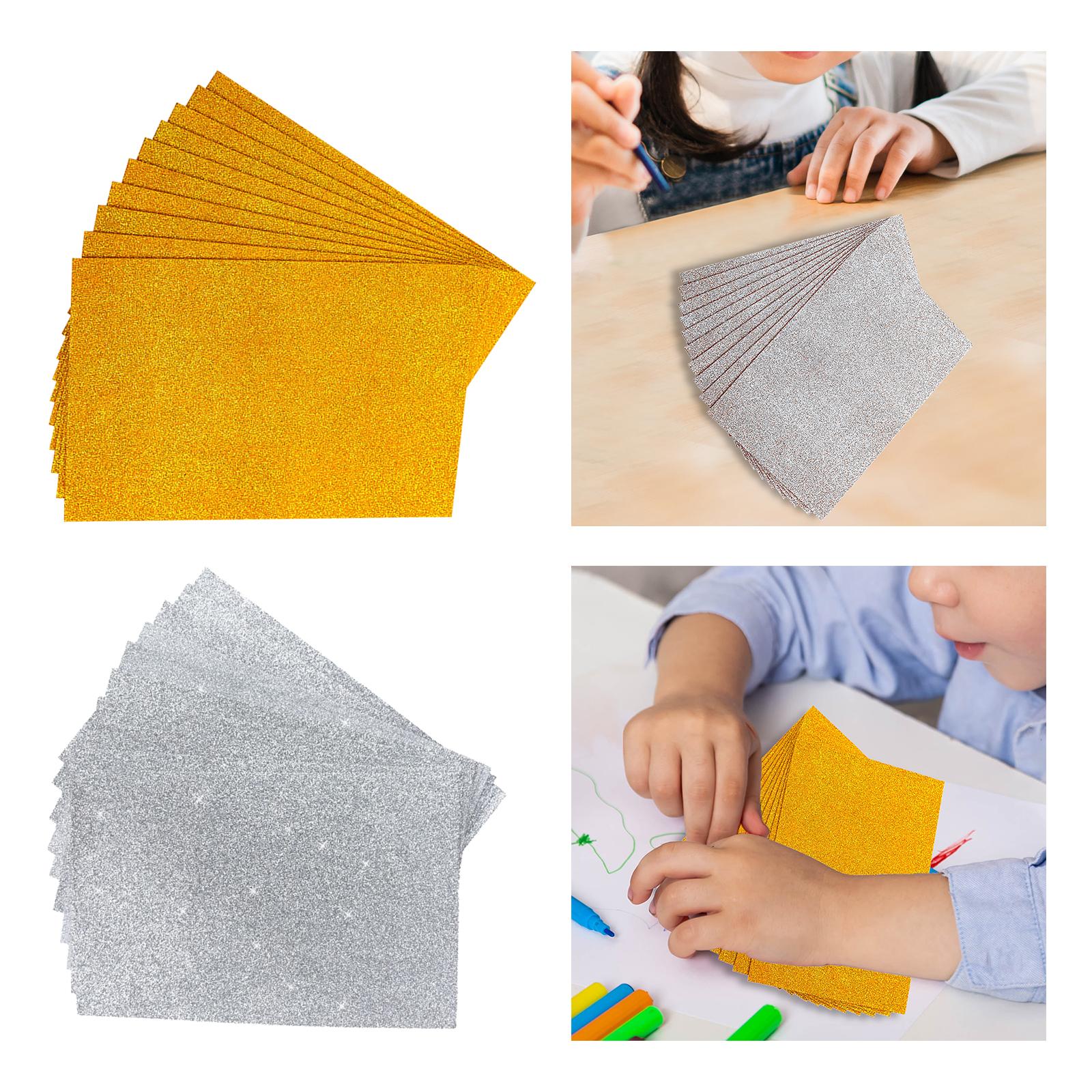Glitter Sponge Paper Cardstock Scrapbooking for Collages Birthday Decor Golden
