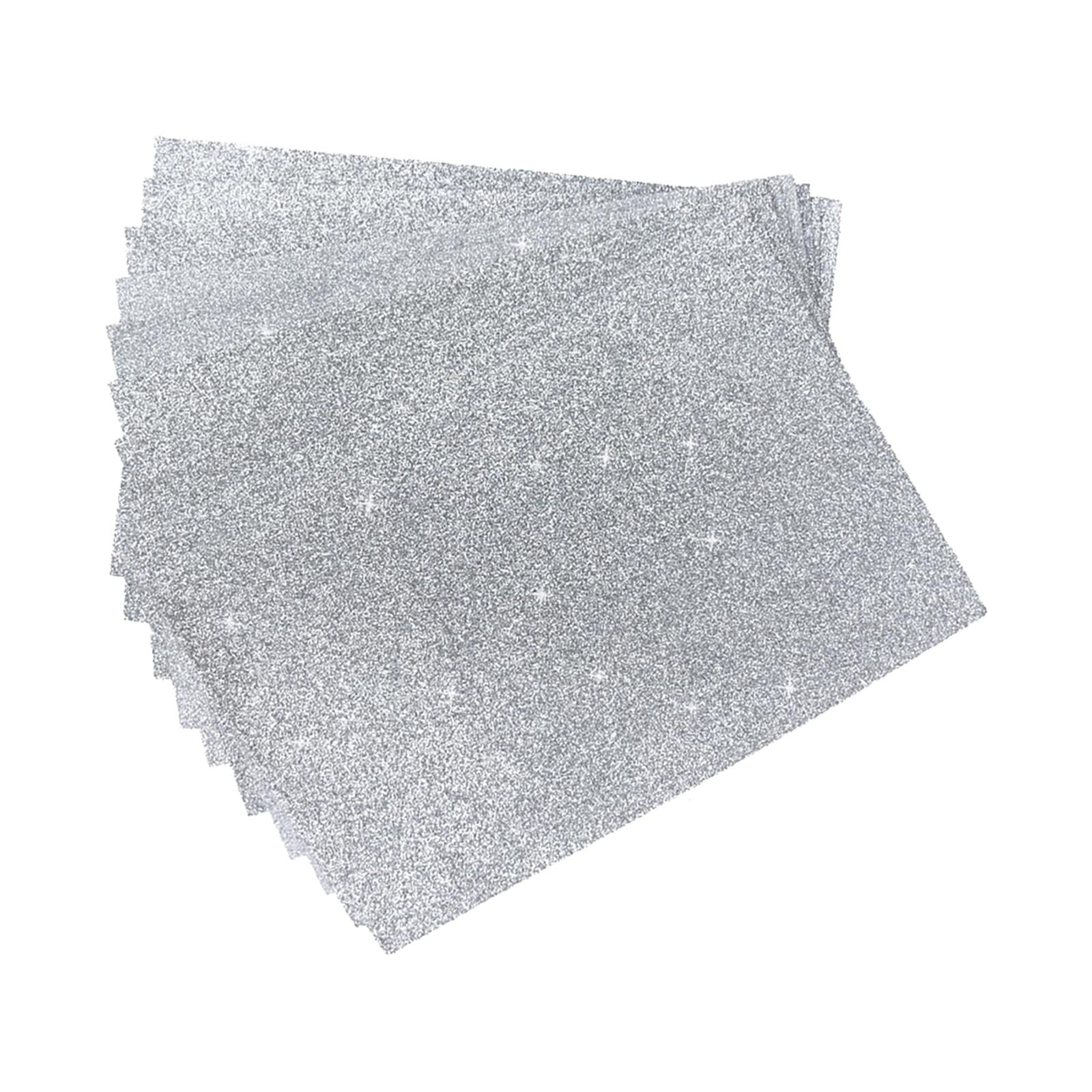 Glitter Sponge Paper Cardstock Scrapbooking for Collages Birthday Decor Silver