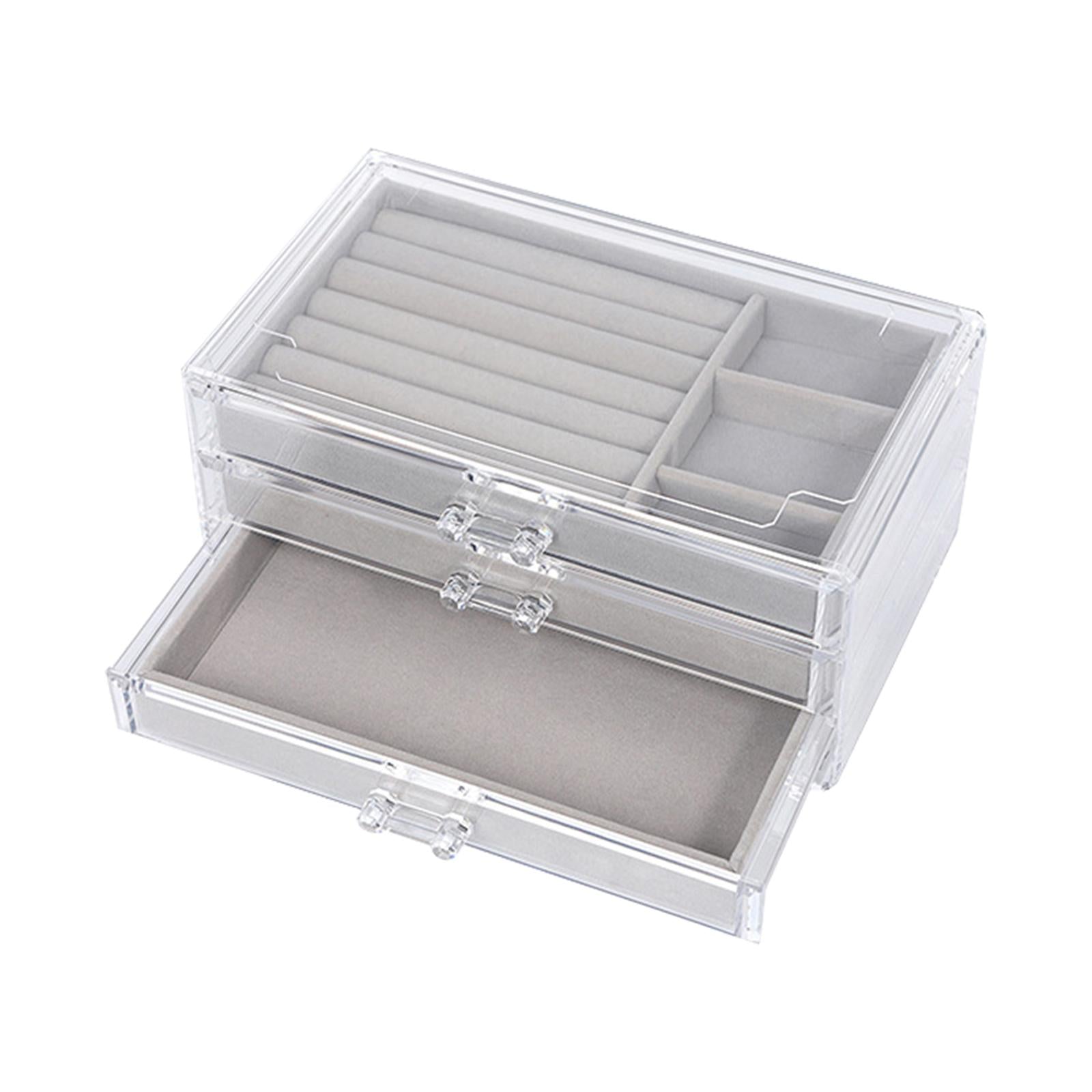 Jewelry Storage Box Multi Use 3 Tiers Organizer for Cufflinks Rings Watches