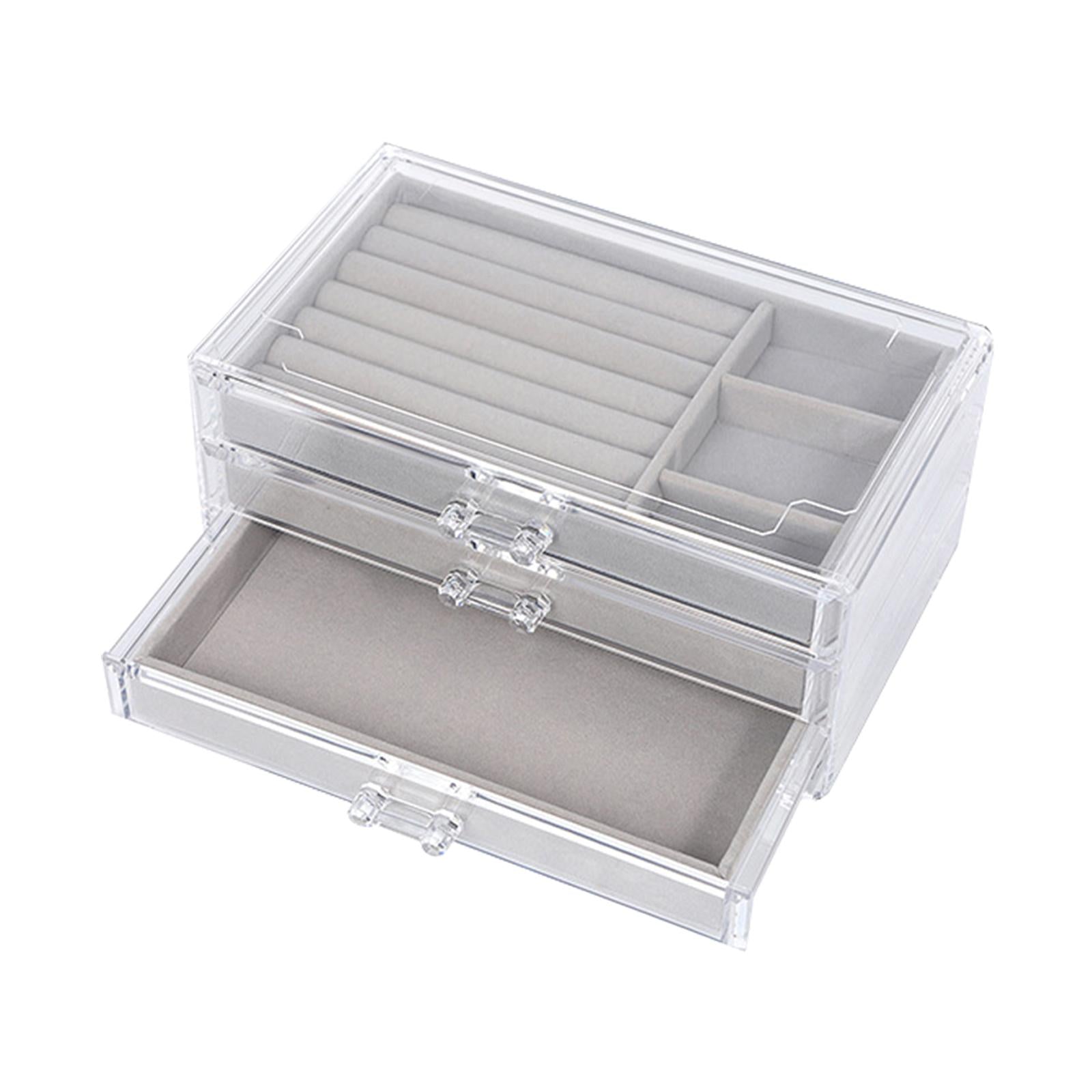 Jewelry Storage Box Multi Use 3 Tiers Organizer for Cufflinks Rings Watches