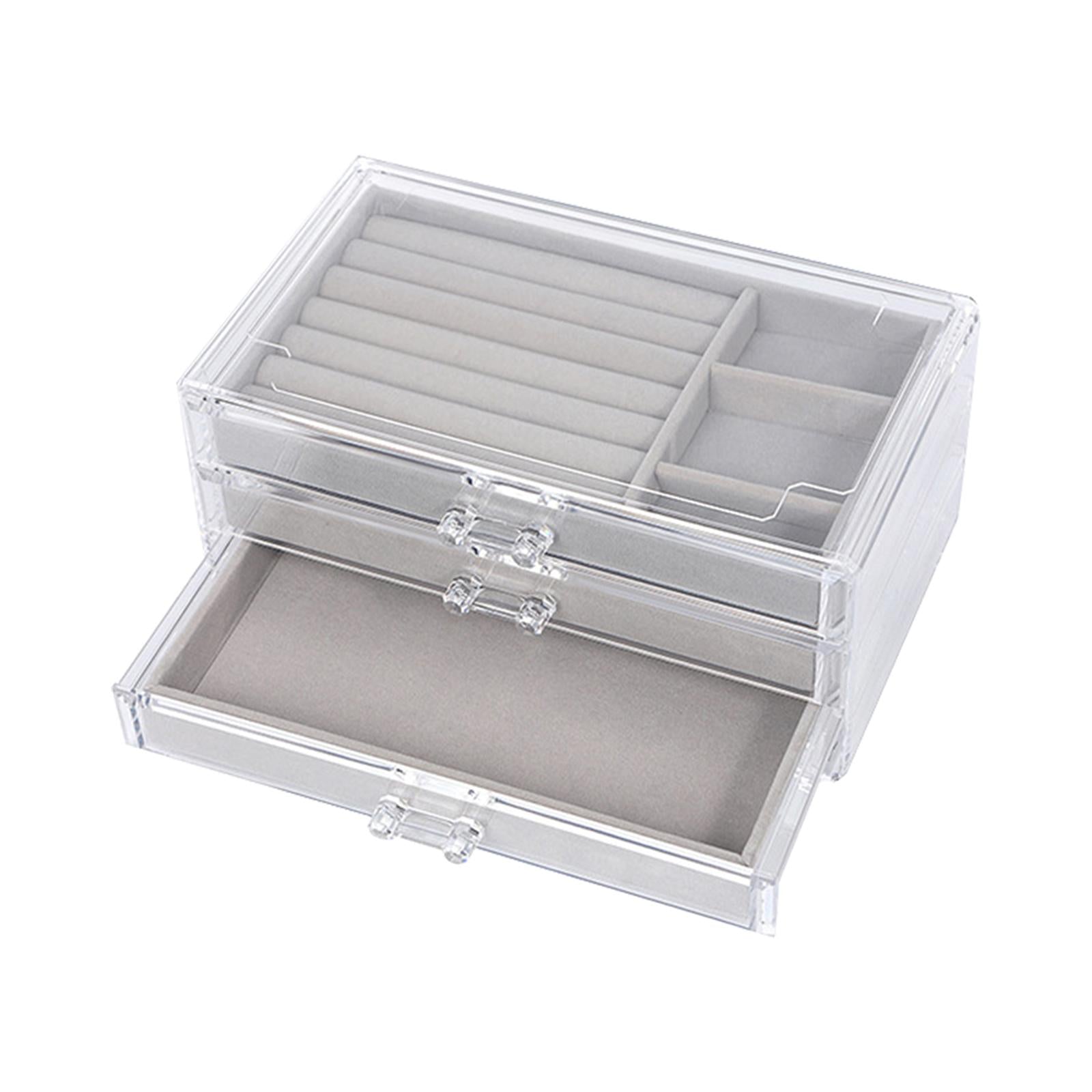 Jewelry Storage Box Multi Use 3 Tiers Organizer for Cufflinks Rings Watches