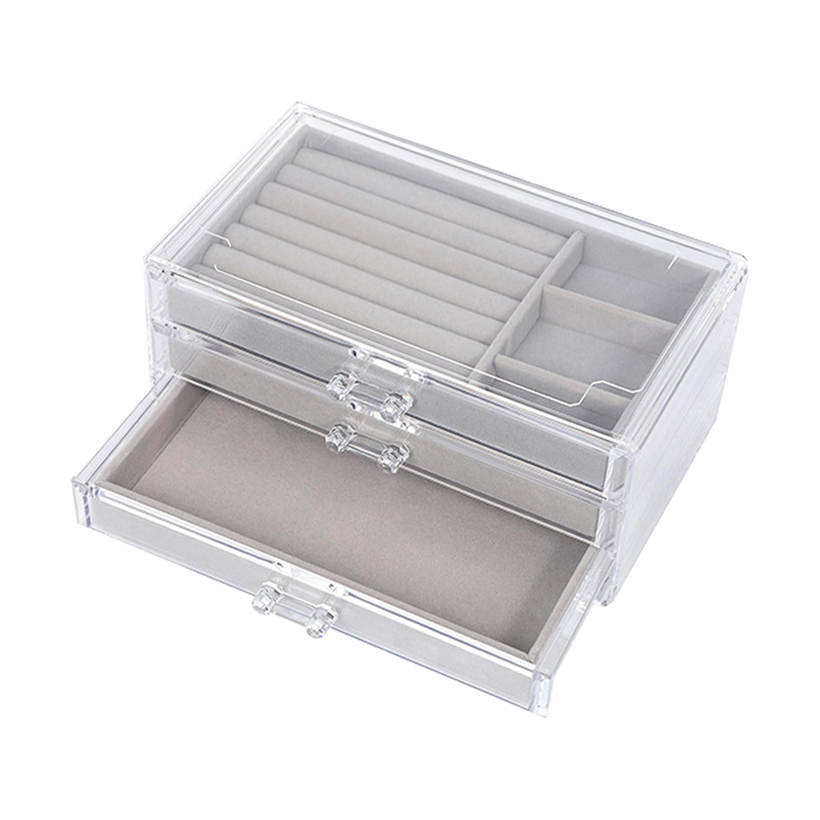 Jewelry Storage Box Multi Use 3 Tiers Organizer for Cufflinks Rings Watches