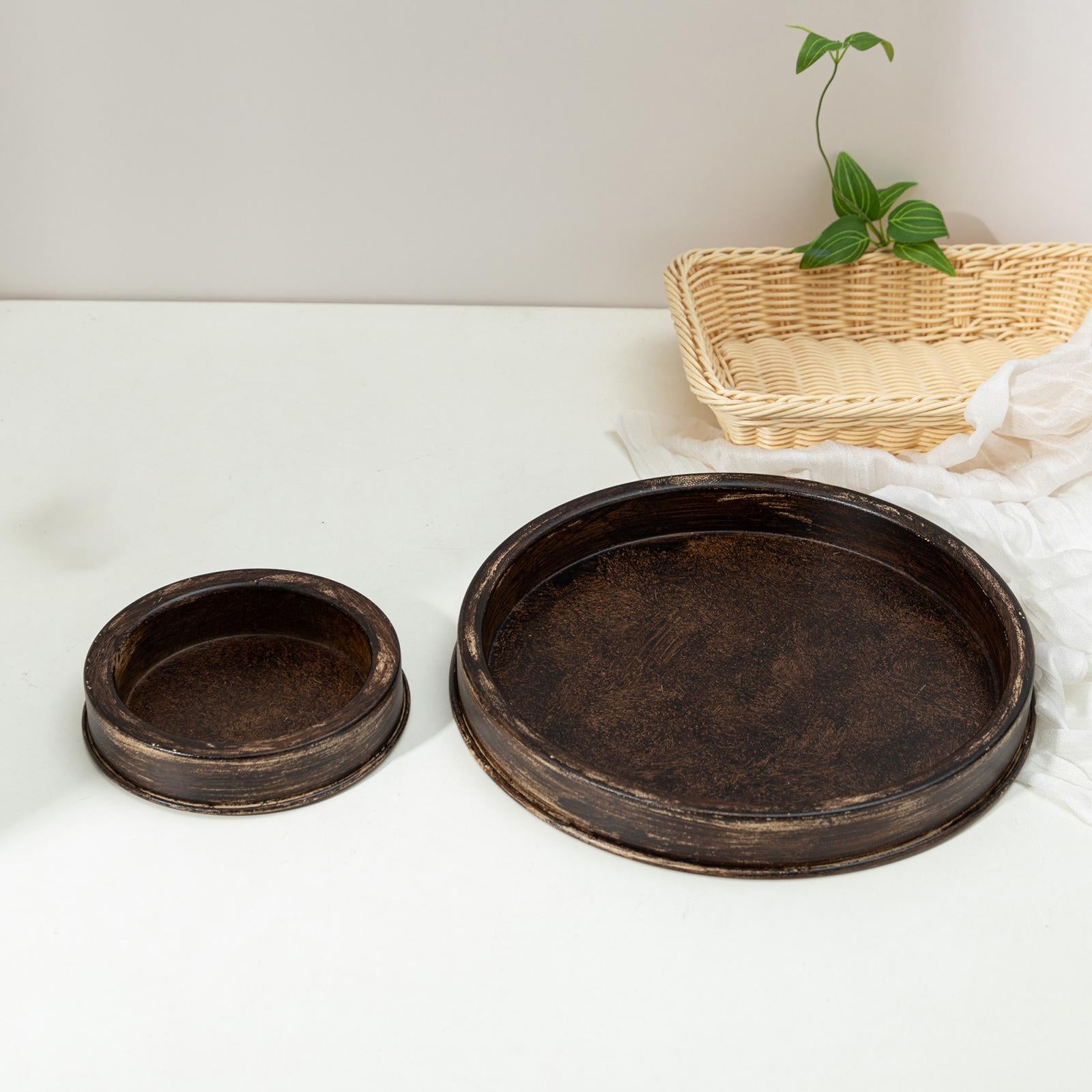 Farmhouse Candle Holder Tray Decoration Rustic for Home Countertop Bathroom Small