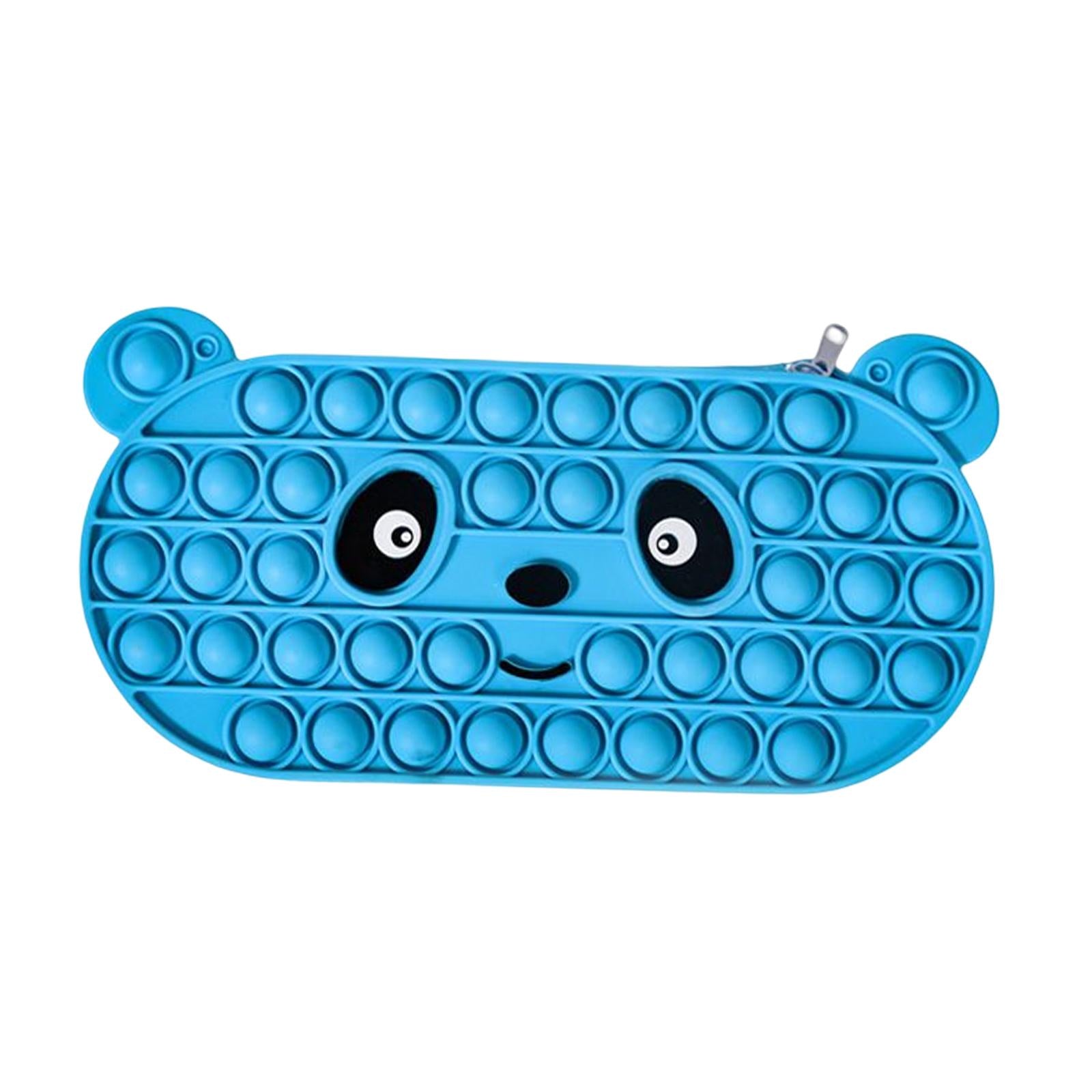 Bubble Pencil Box with Zipper Storage for School Supplies office Blue