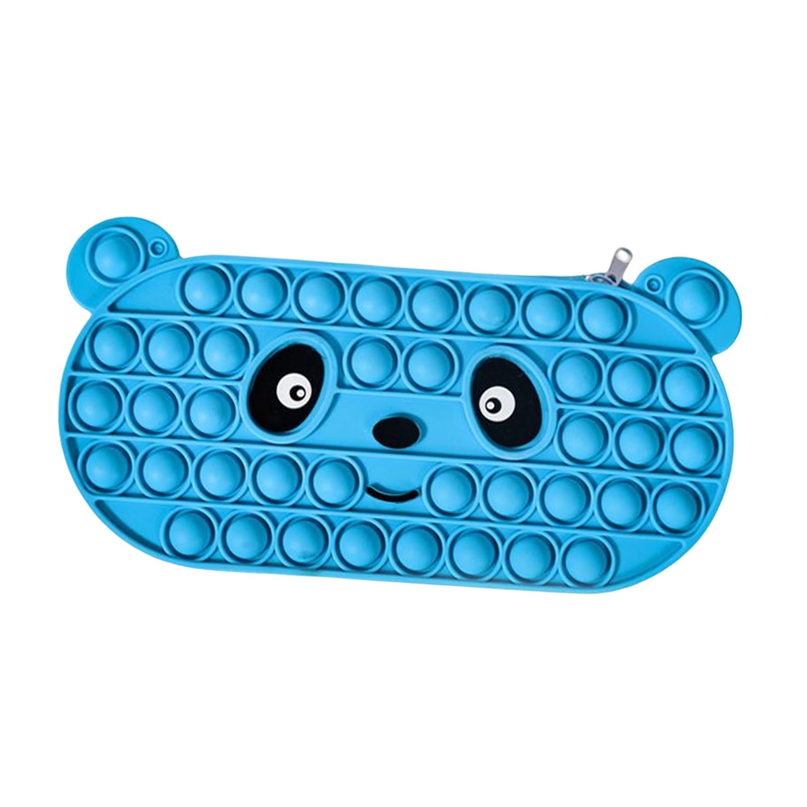 Bubble Pencil Box with Zipper Storage for School Supplies office Blue