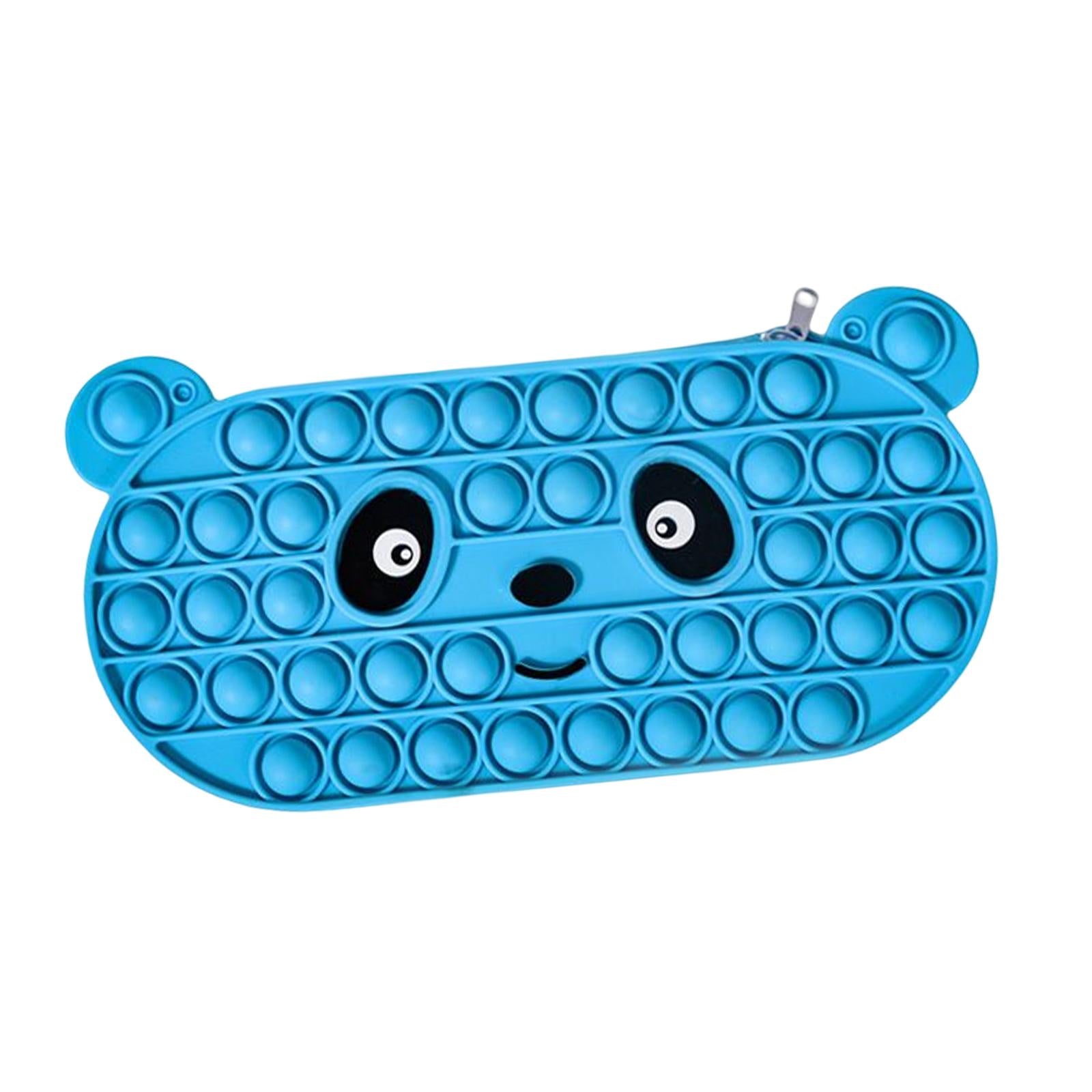 Bubble Pencil Box with Zipper Storage for School Supplies office Blue