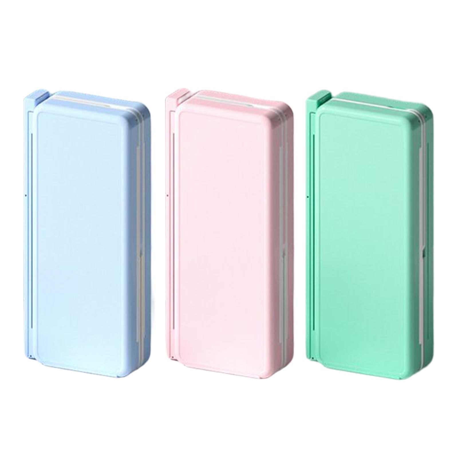 2in1 Book Stand Pencil Box Foldable Page Clips Table Home Textbook Blue
