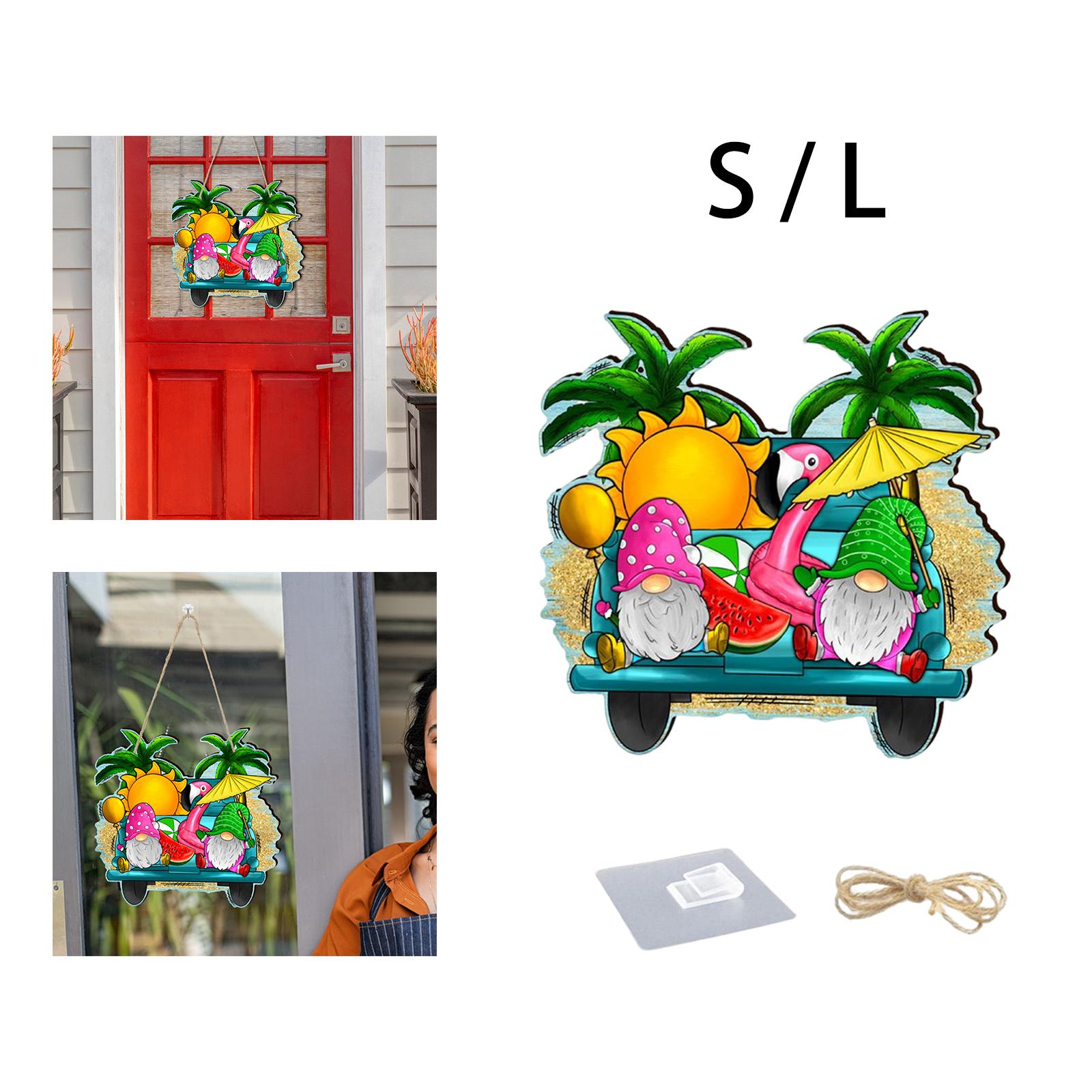 Gnome Welcome Hanging sign Summer Welcome Sign for Wall Summer Large