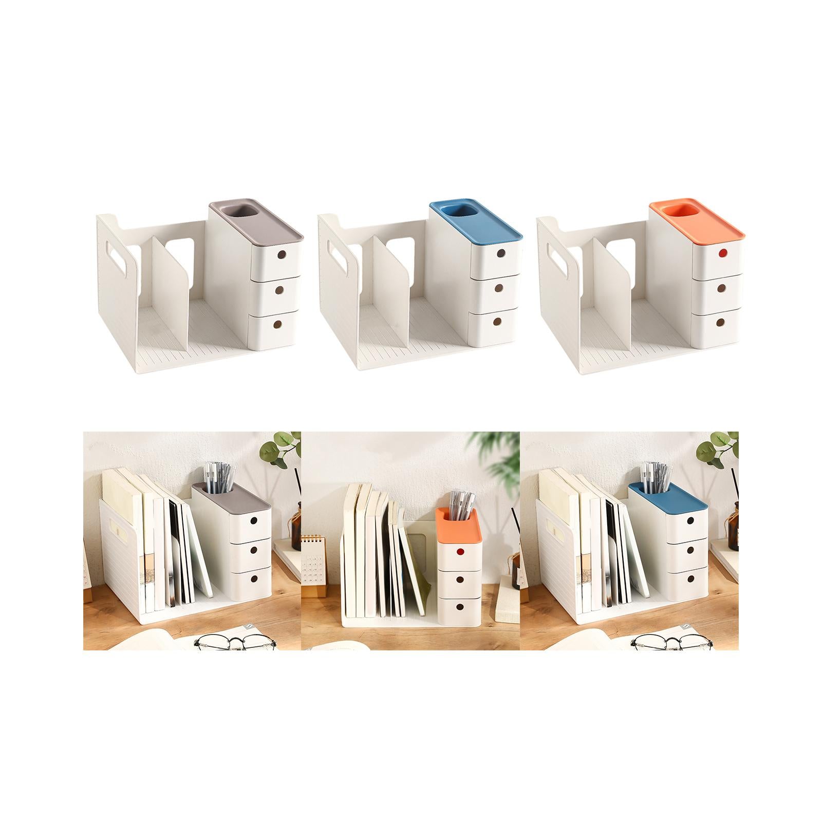 Desk Organizer Storage Box for Colored Pencils Office Supplies Makeup Brush White