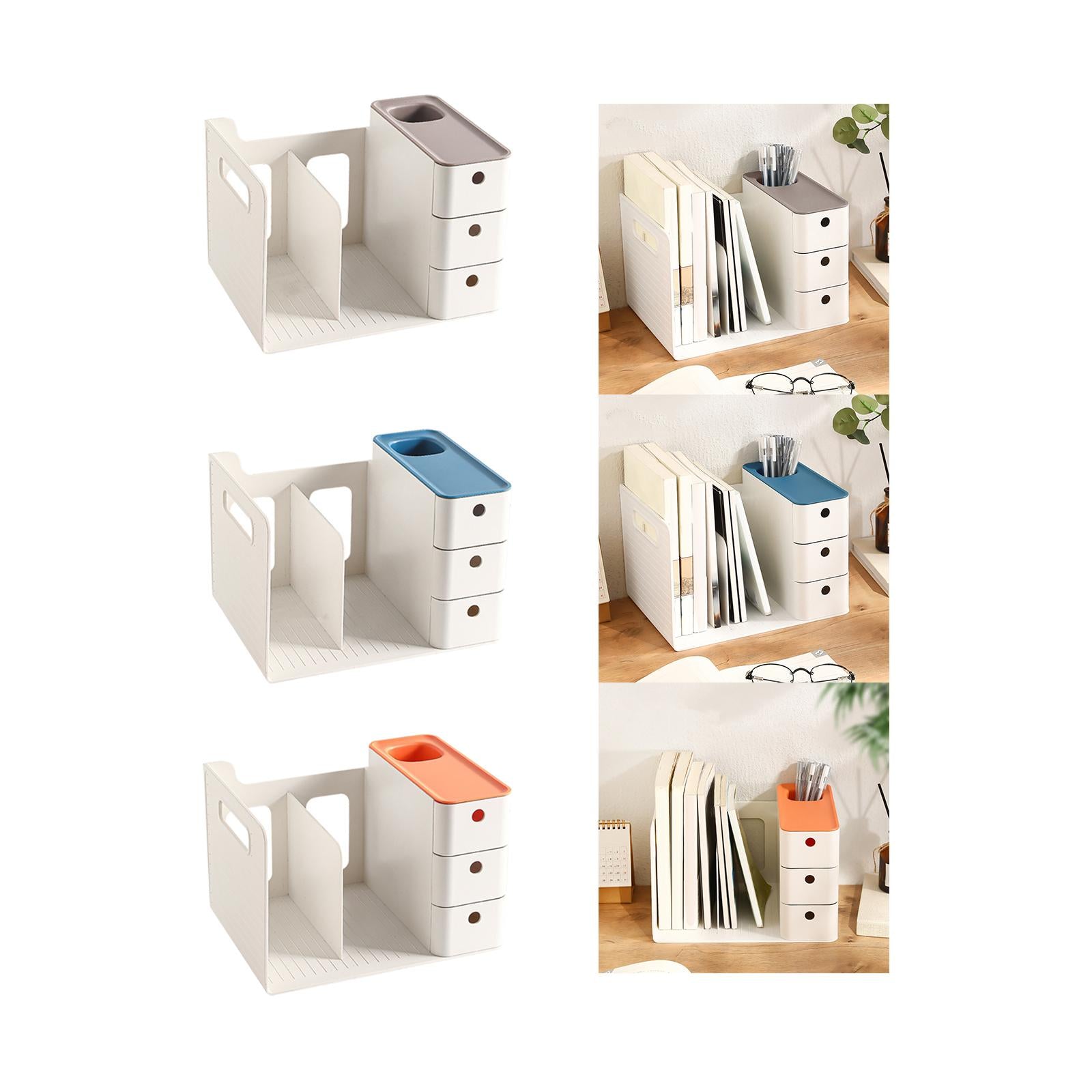 Desk Organizer Storage Box for Colored Pencils Office Supplies Makeup Brush White