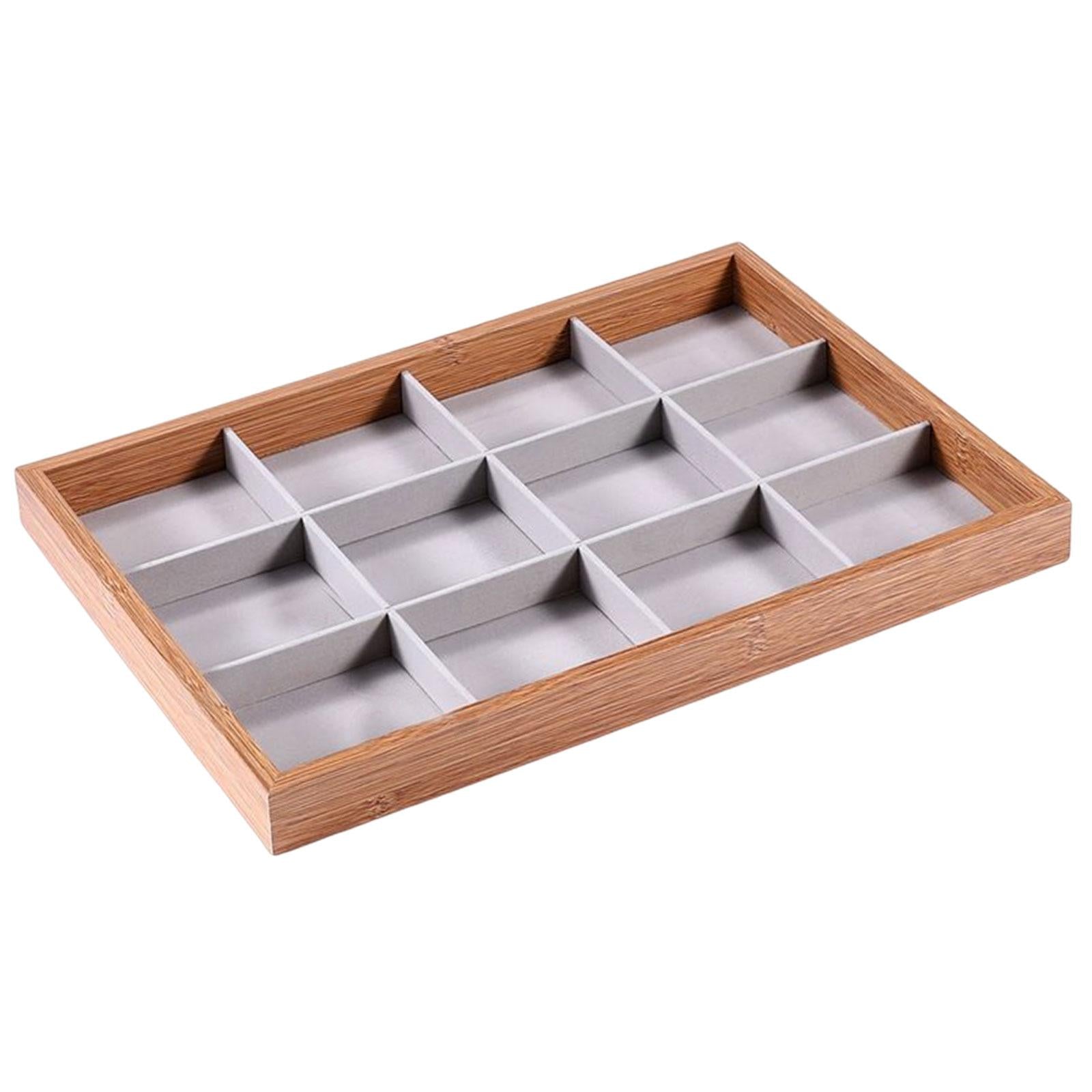 Jewelry Trays Velvet Jewelry Drawer Tray Jewelry Storage Case for Necklace 12 Grids