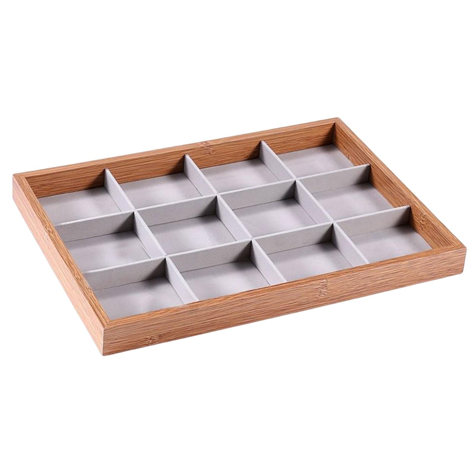 Jewelry Trays Velvet Jewelry Drawer Tray Jewelry Storage Case for Necklace 12 Grids