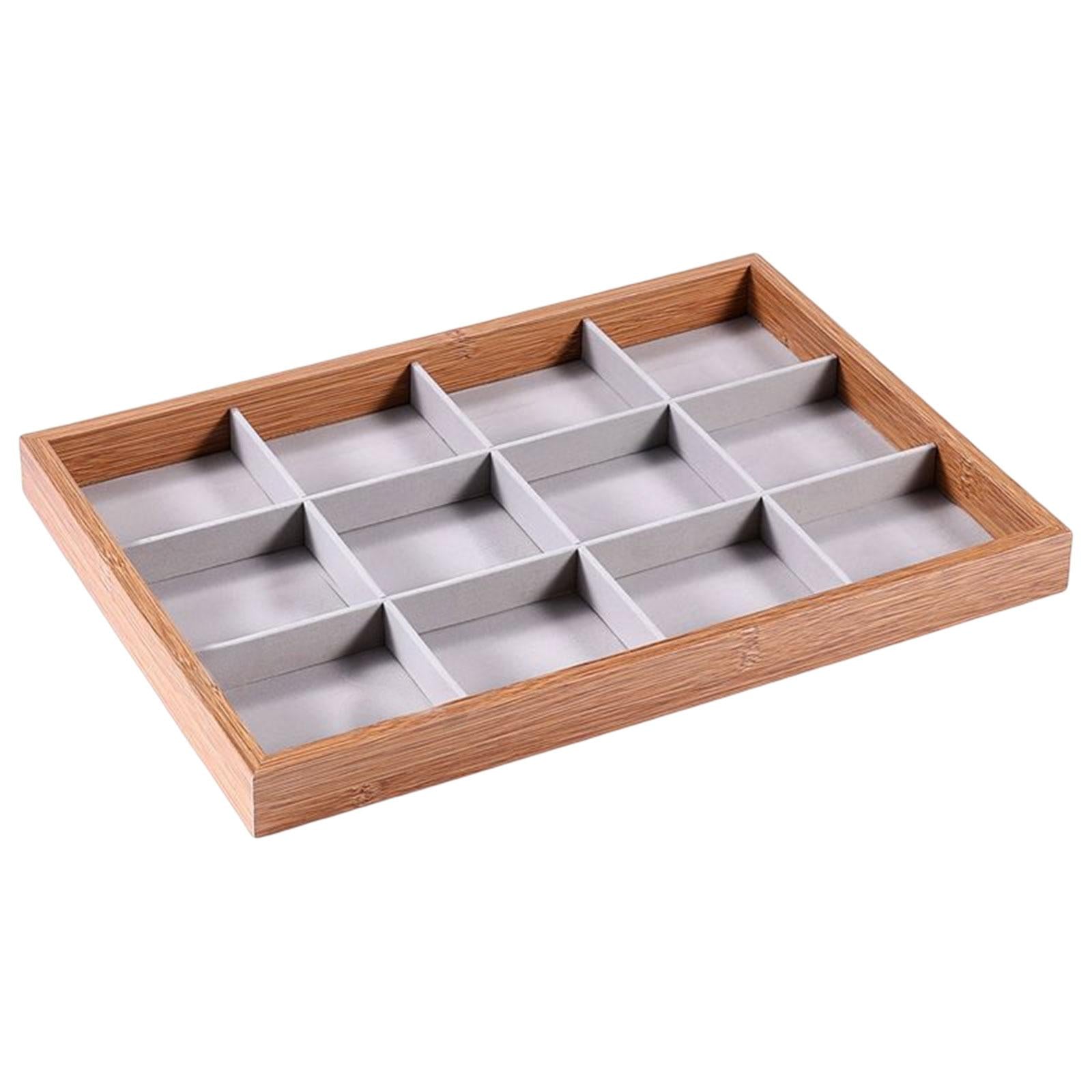 Jewelry Trays Velvet Jewelry Drawer Tray Jewelry Storage Case for Necklace 12 Grids