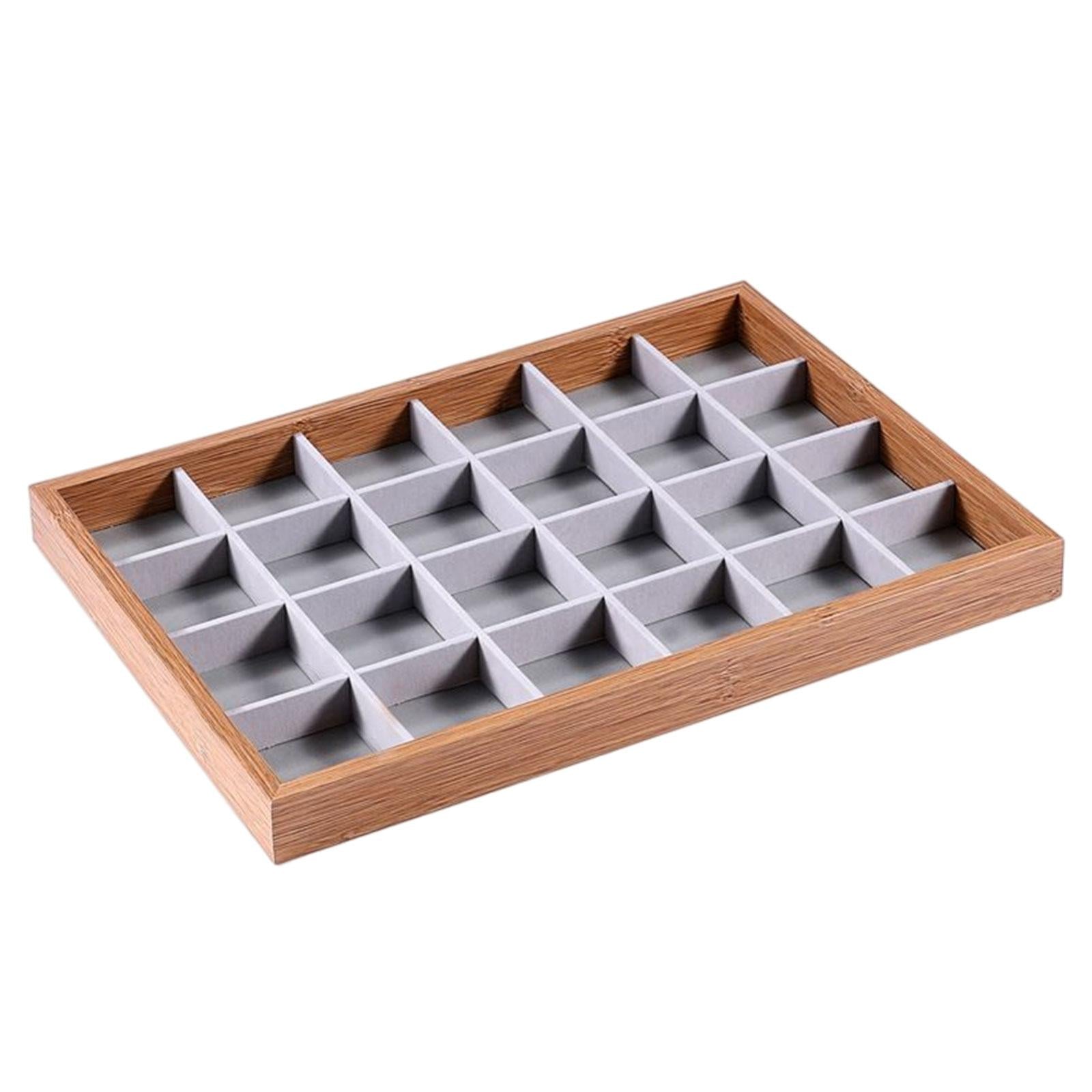 Jewelry Trays Velvet Jewelry Drawer Tray Jewelry Storage Case for Necklace 24  Grids