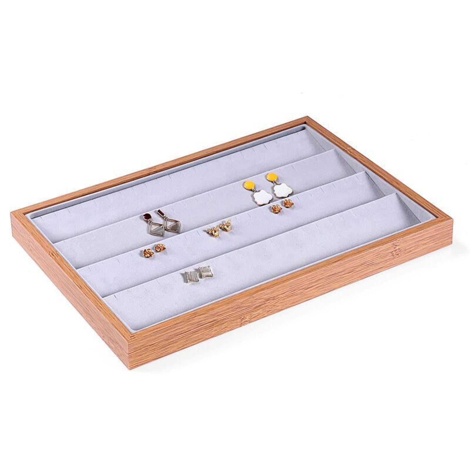 Jewelry Trays Velvet Jewelry Drawer Tray Jewelry Storage Case for Necklace Earring Tray