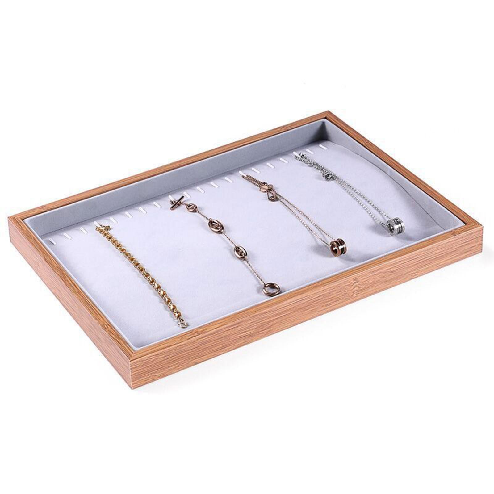 Jewelry Trays Velvet Jewelry Drawer Tray Jewelry Storage Case for Necklace Necklace Tray